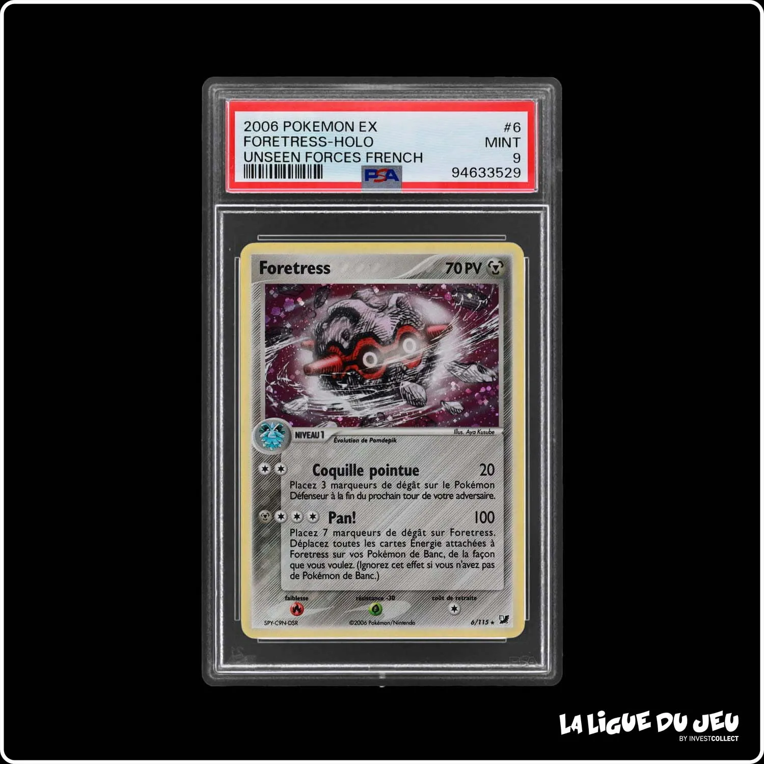 Holo - Pokemon - Forces Cachées - Foretress 6/115 - PSA 9 - Français