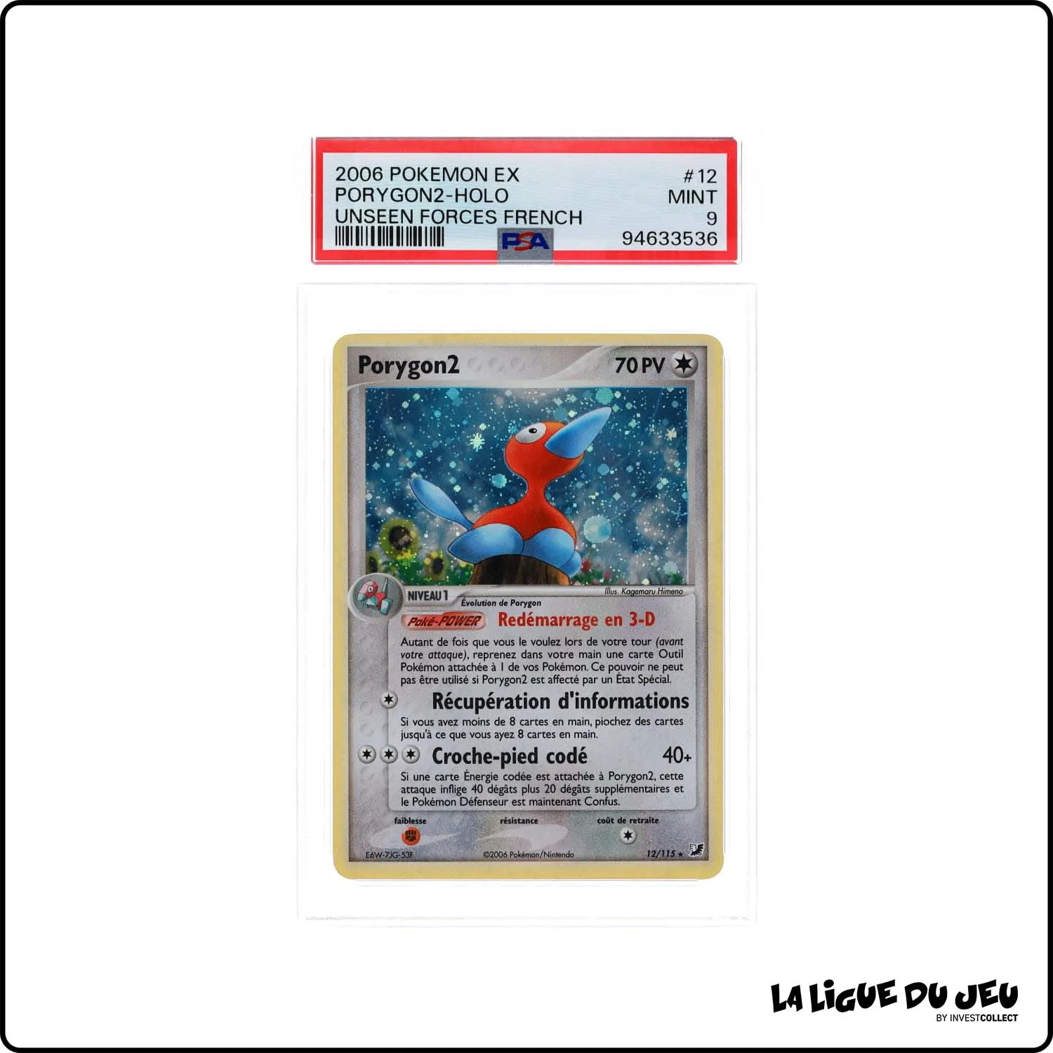 Holo - Pokemon - Forces Cachées - Porygon2 12/115 - PSA 9 - Français