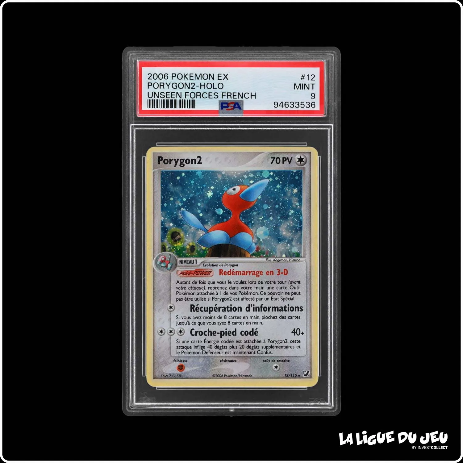 Holo - Pokemon - Forces Cachées - Porygon2 12/115 - PSA 9 - Français