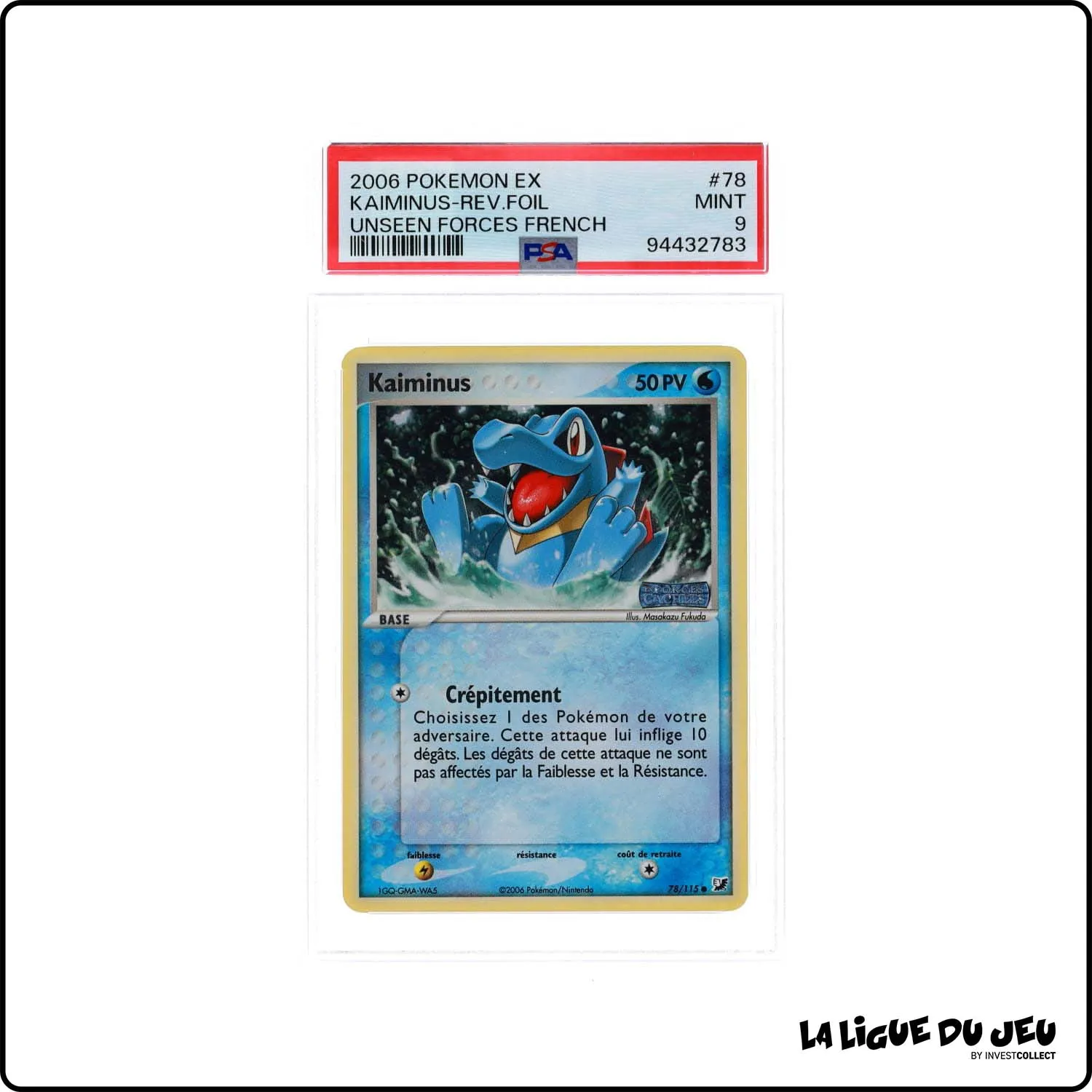 Commune - Pokemon - Forces Cachées - Kaiminus 78/115 - Reverse Foil - PSA 9 - Français