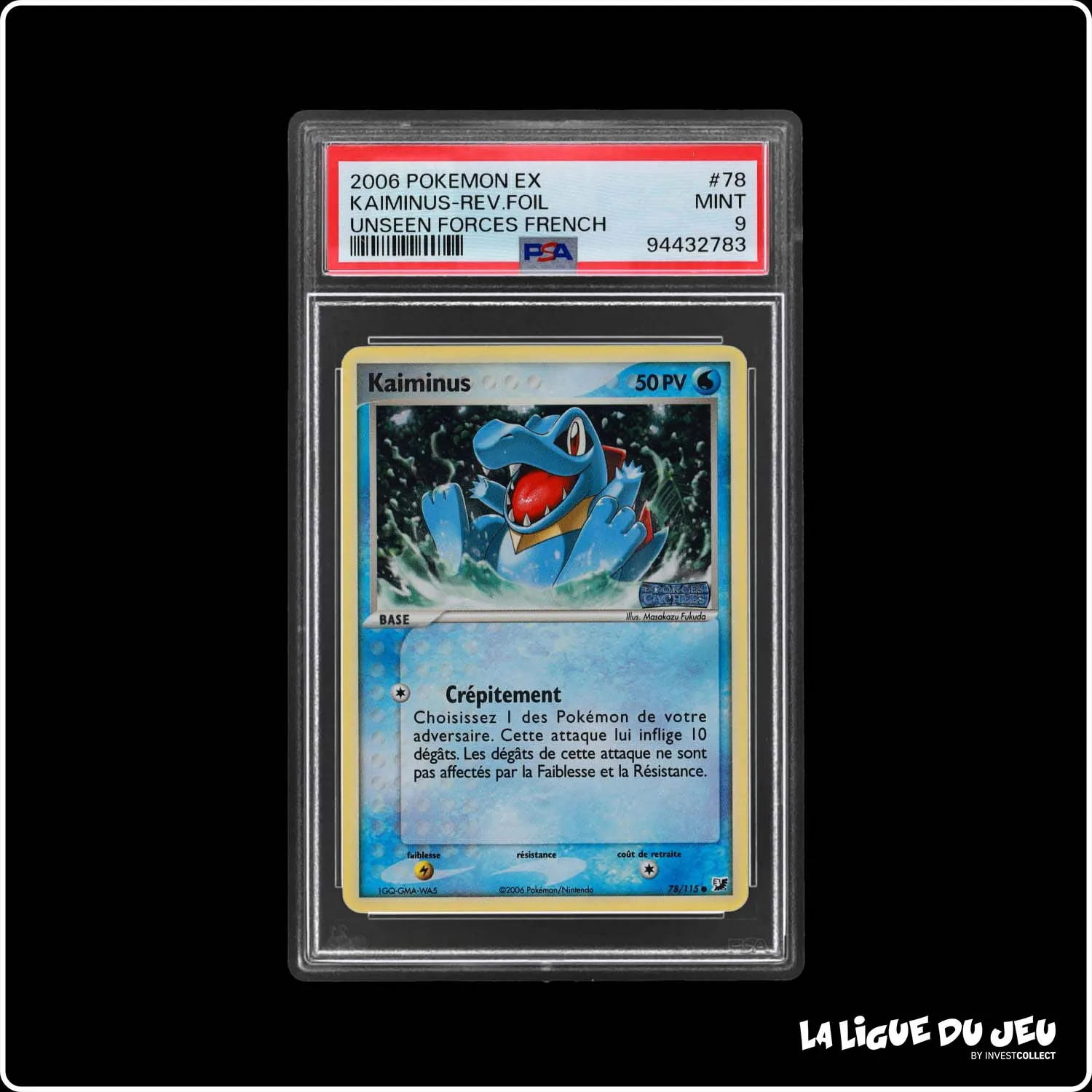 Commune - Pokemon - Forces Cachées - Kaiminus 78/115 - Reverse Foil - PSA 9 - Français