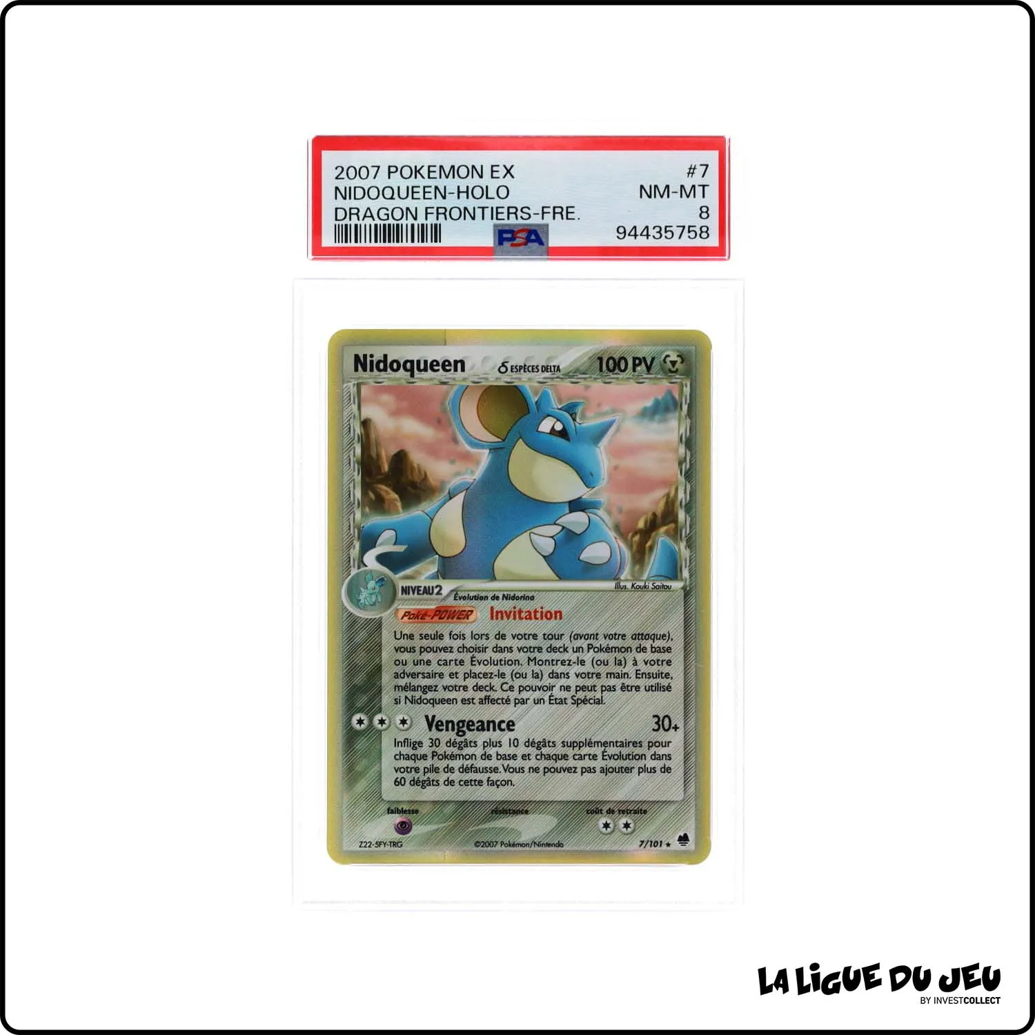 Holo - Pokemon - Île des Dragons - Nidoqueen 7/101 - PSA 8 - Français