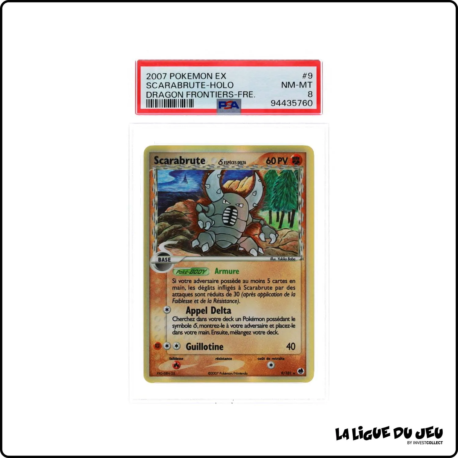 Holo - Pokemon - Île des Dragons - Scarabrute 9/101 - PSA 8 - Français