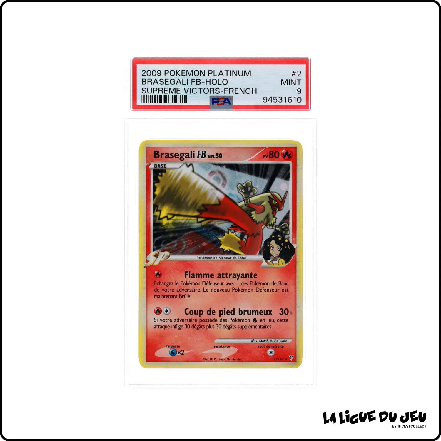 Holo - Pokemon - Vainqueurs Suprêmes - Braségali FB 2/147 - PSA 9 - Français