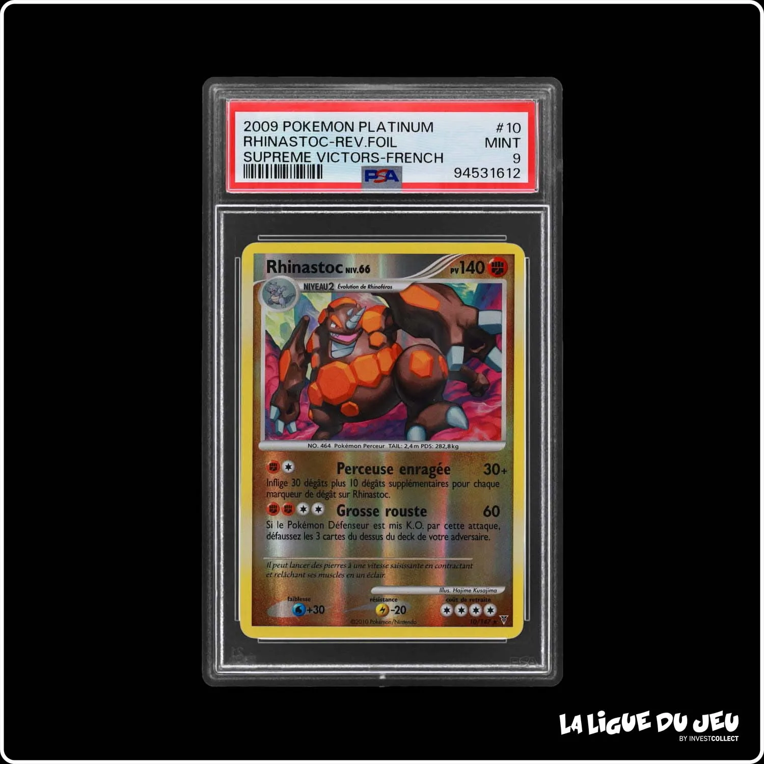 Holo - Pokemon - Vainqueurs Suprêmes - Rhinastoc 10/147 - Reverse Foil - PSA 9 - Français