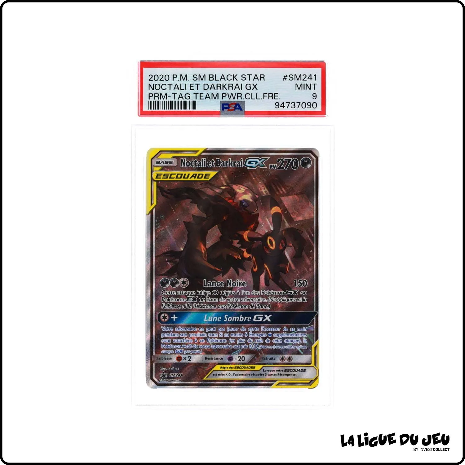 Promo - Pokemon - Soleil et Lune Promo - Noctali et Darkrai GX - PSA 9 - Français