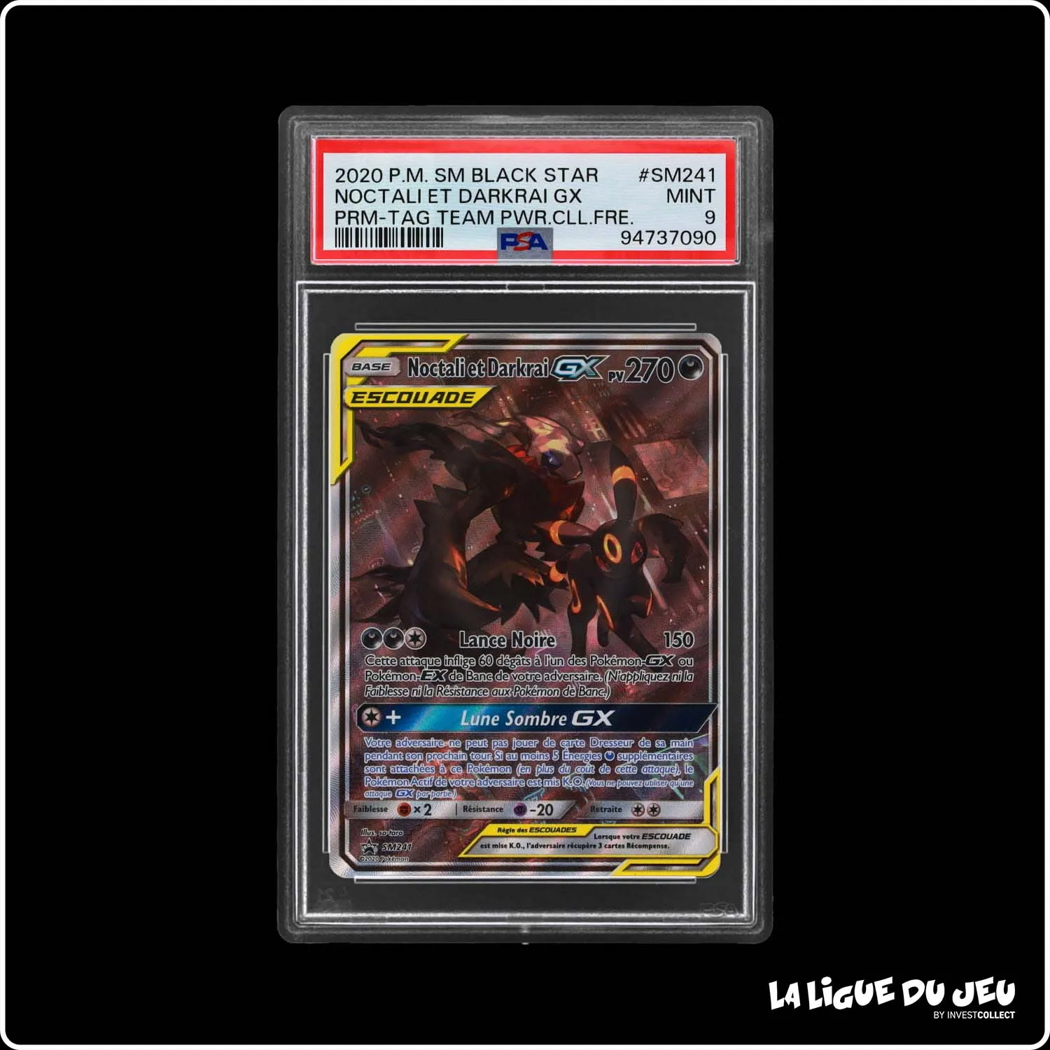 Promo - Pokemon - Soleil et Lune Promo - Noctali et Darkrai GX - PSA 9 - Français