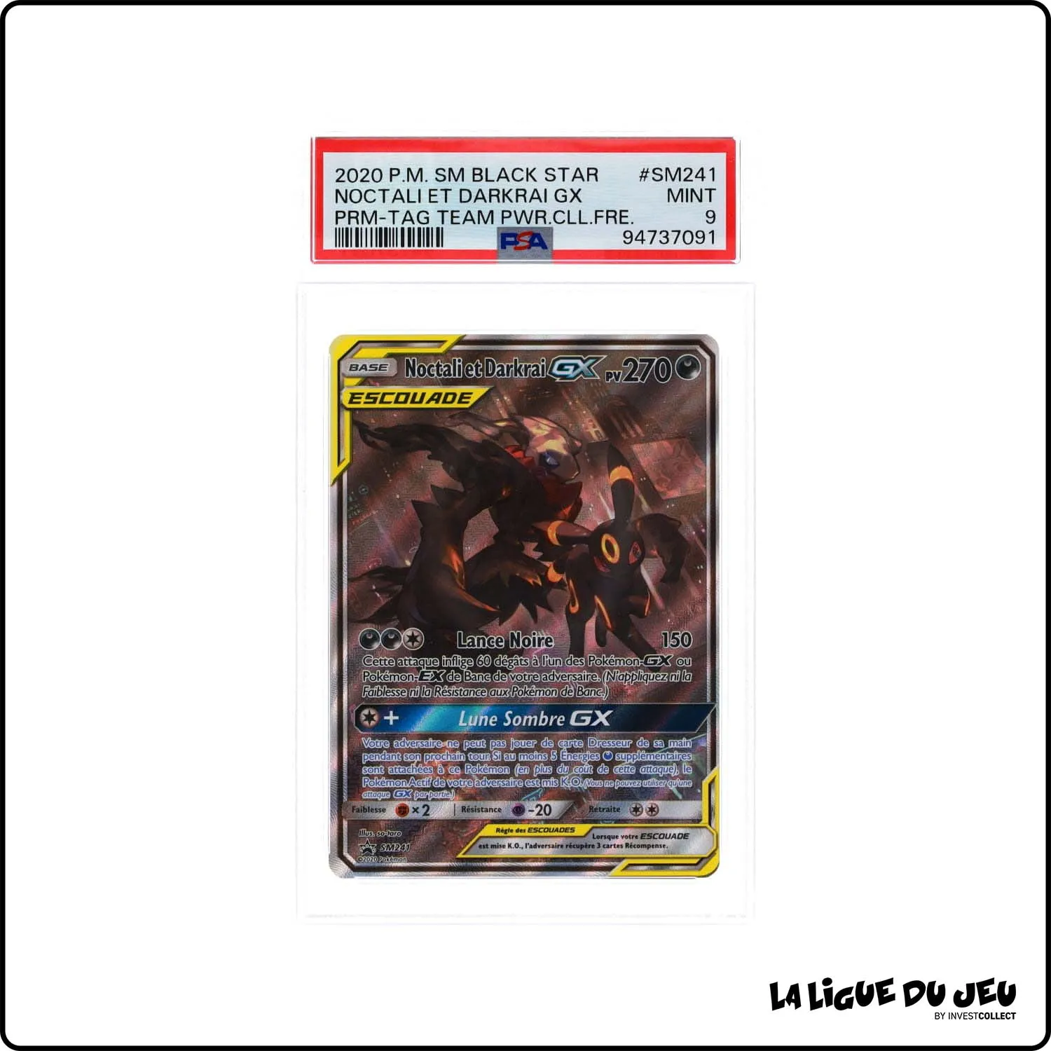 Promo - Pokemon - Soleil et Lune Promo - Noctali et Darkrai GX - PSA 9 - Français