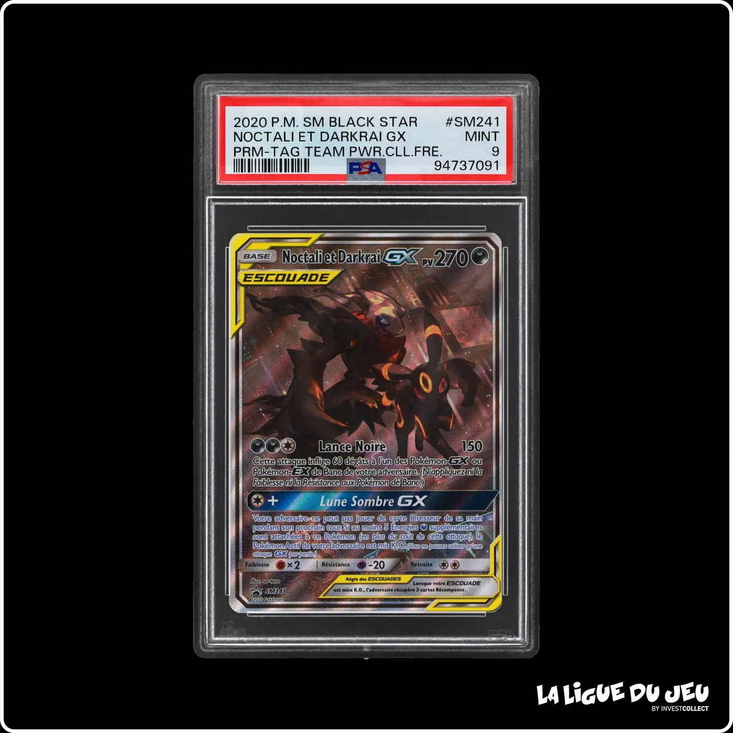 Promo - Pokemon - Soleil et Lune Promo - Noctali et Darkrai GX - PSA 9 - Français