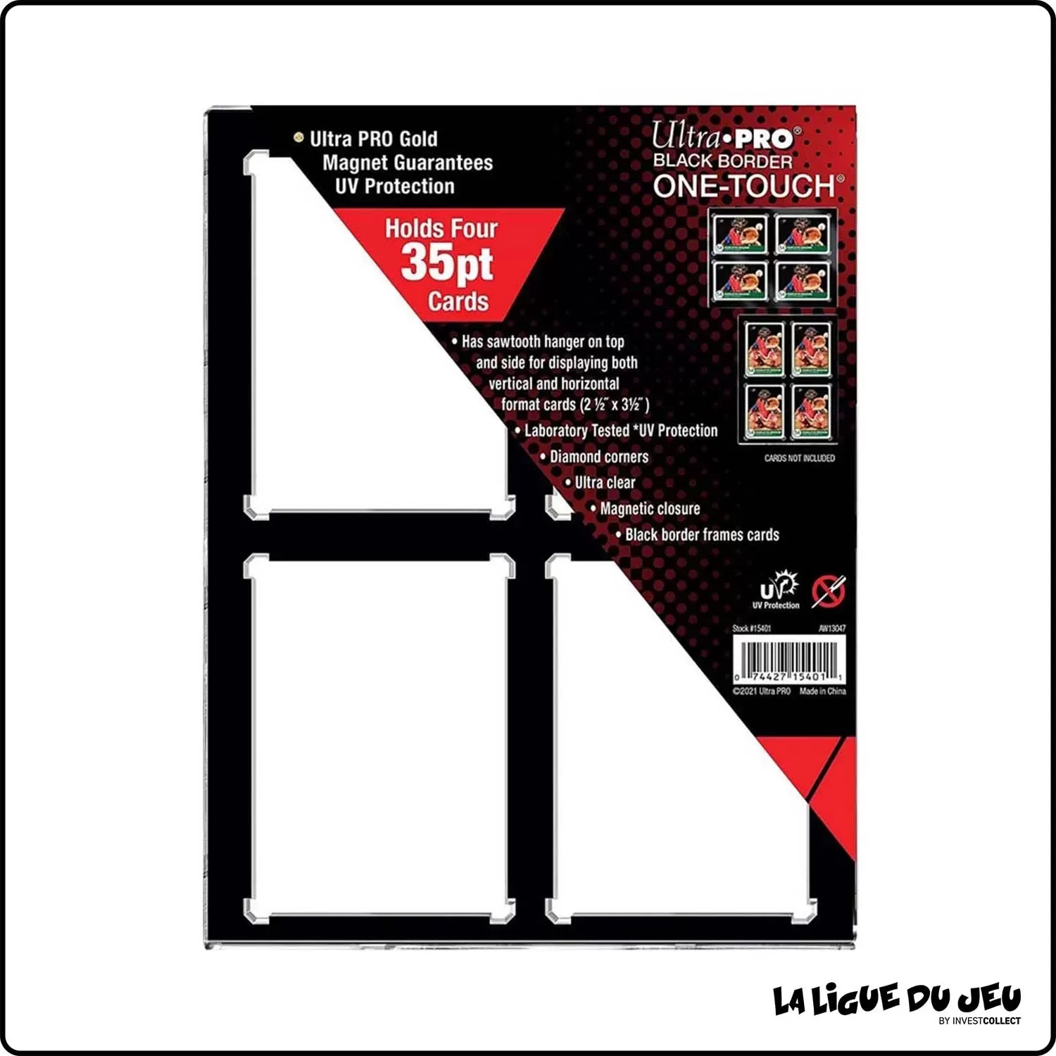 Cadre - Ultra Pro - Black Border One-Touch - Cadre d'exposition pour 4 cartes