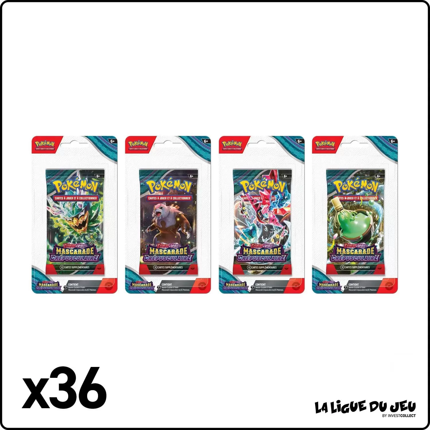 Case 36 Blisters - Pokemon - Mascarade Crépusculaire - EV6 - Scellé - Français