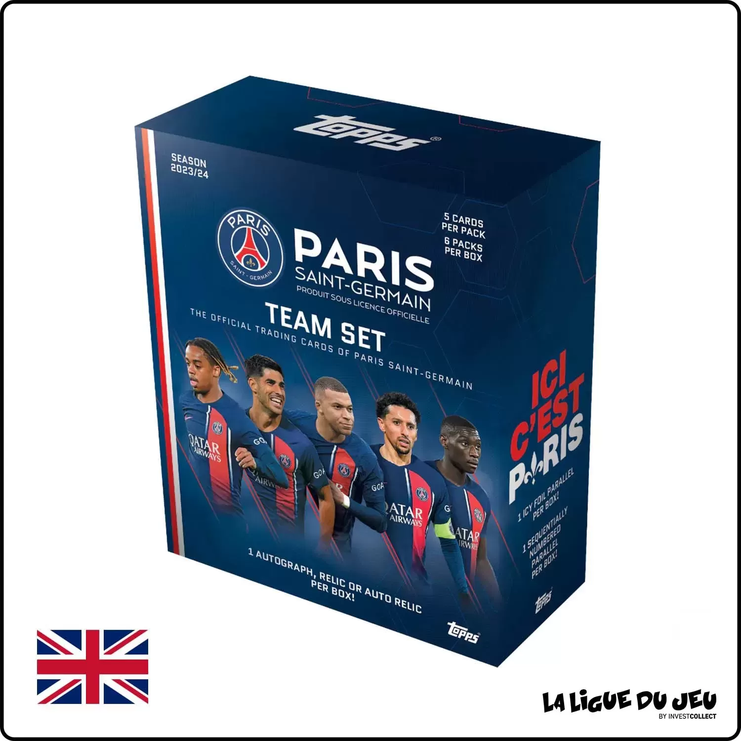 Display - Topps - Paris Saint Germain Official Team Set 2023/2024 - 6 Boosters - Scellé - Anglais