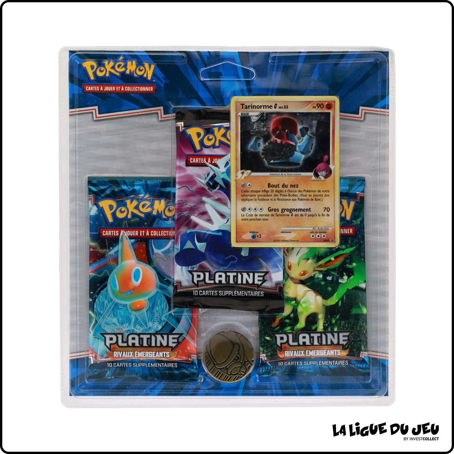 Tripack - Pokemon - 2 Boosters Rivaux Émergeants & 1 Booster Platine Base - Illustration Tarinorme - Scellé - Français