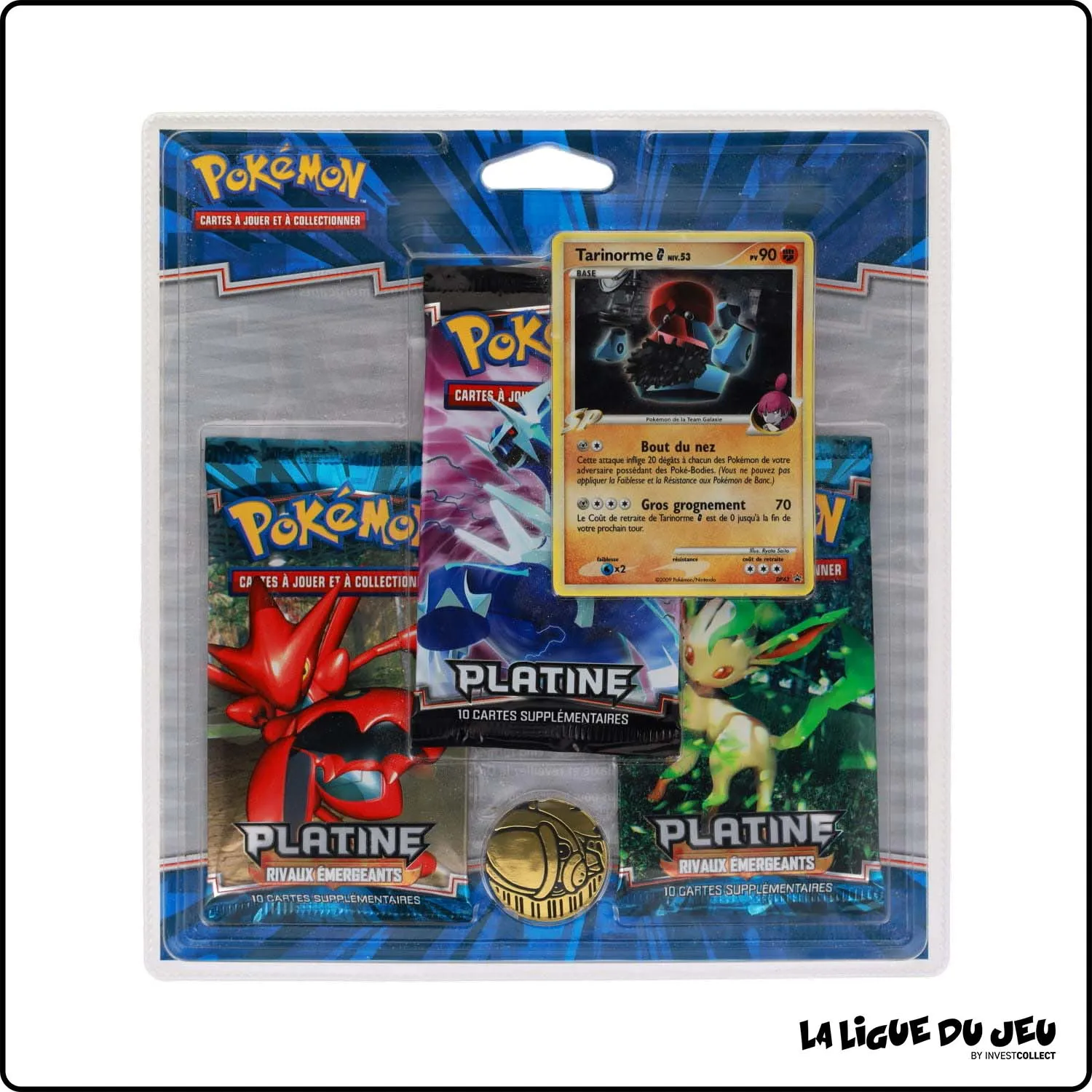 Tripack - Pokemon - 2 Boosters Rivaux Émergeants & 1 Booster Platine Base - Illustration Tarinorme - Scellé - Français