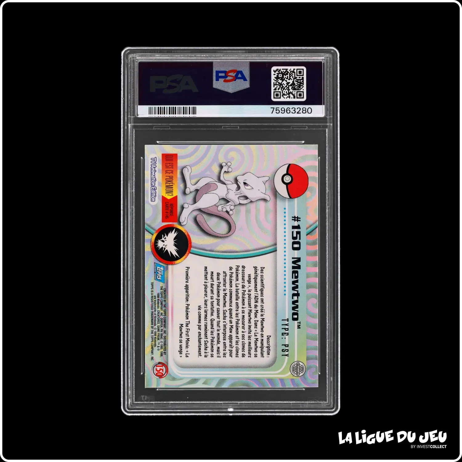 Topps - Pokemon - TV Animation - Mewtwo - PSA 8 - Français Topps - 3