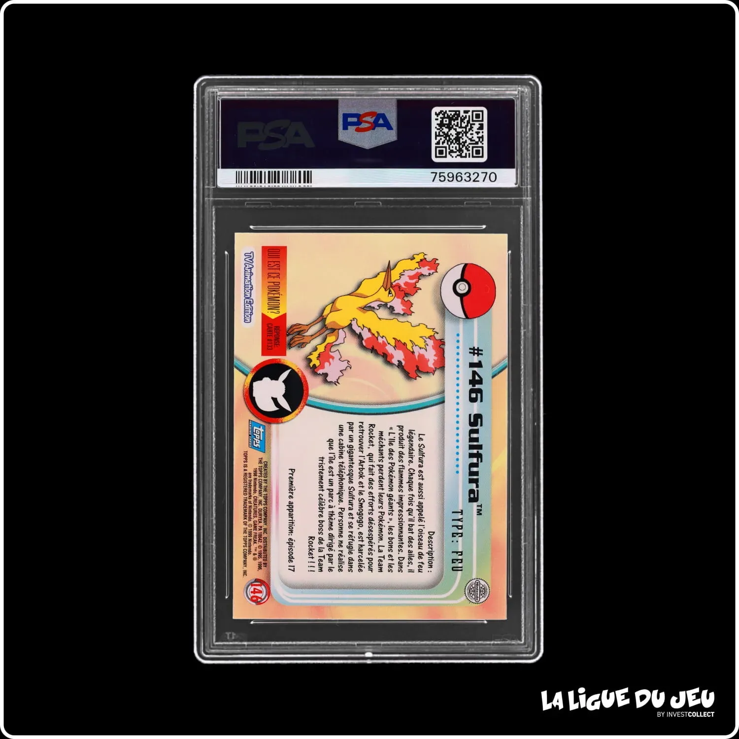 Topps - Pokemon - TV Animation - Sulfura - PSA 8 - Français Topps - 3