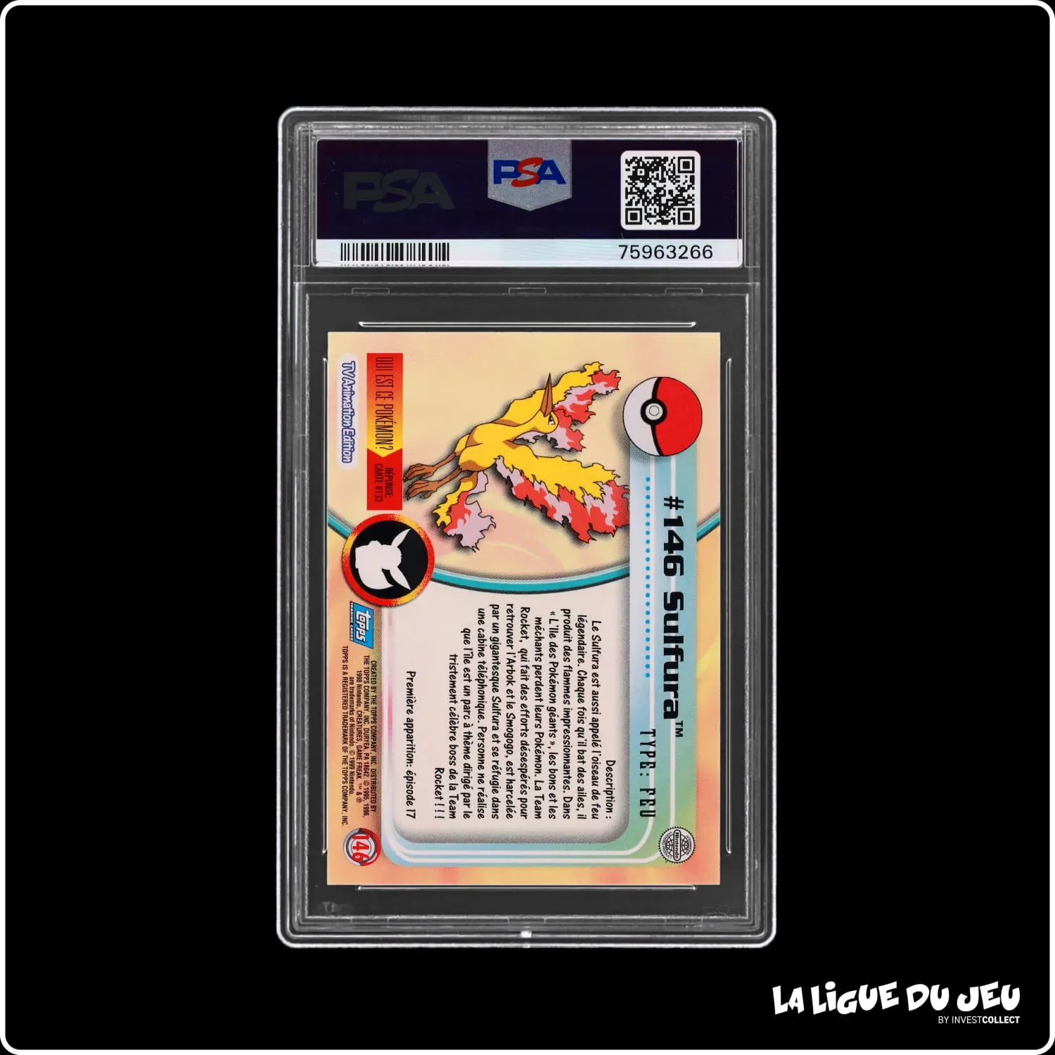 Topps - Pokemon - TV Animation - Sulfura - PSA 8 - Français Topps - 3