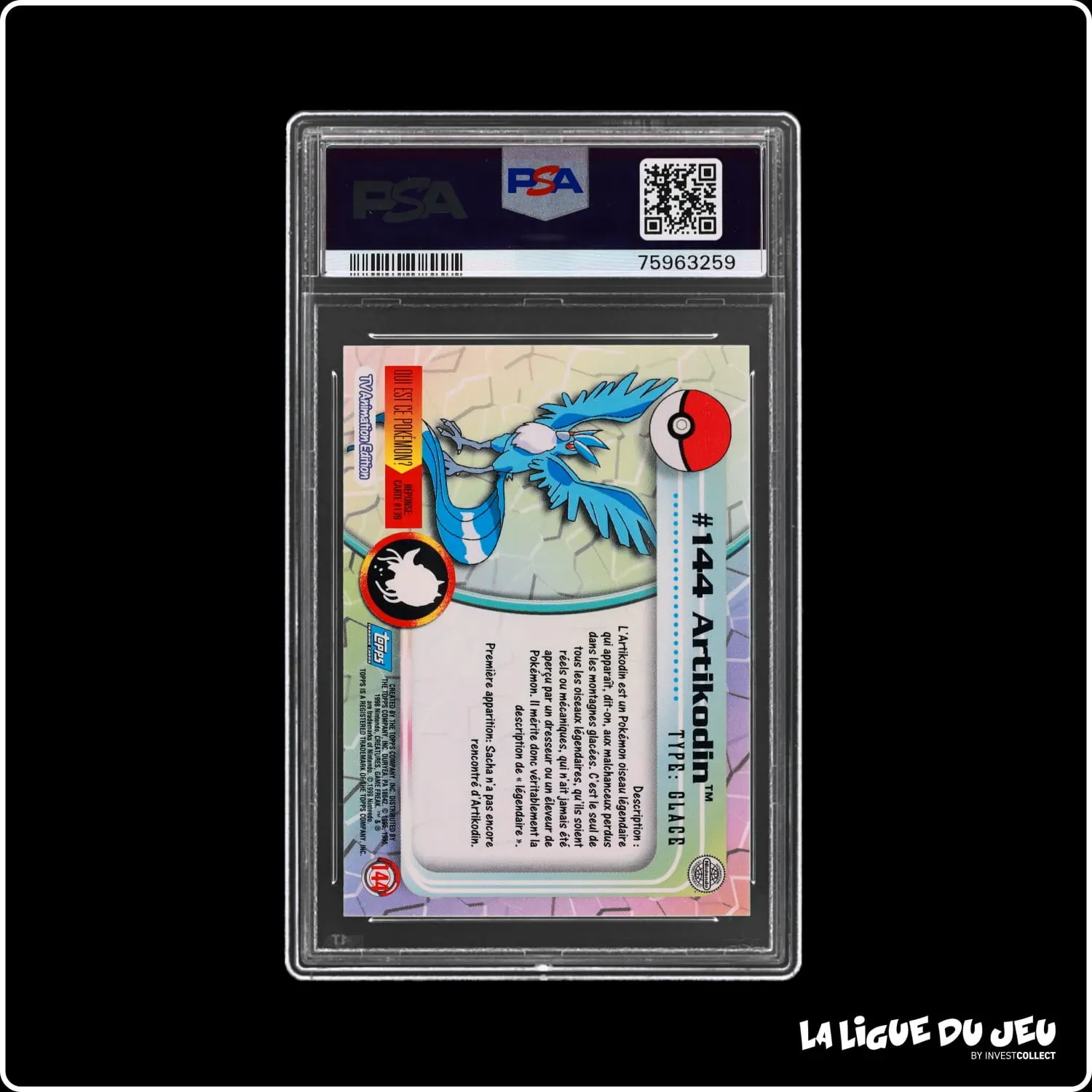 Topps - Pokemon - TV Animation - Artikodin - PSA 9 - Français Topps - 3