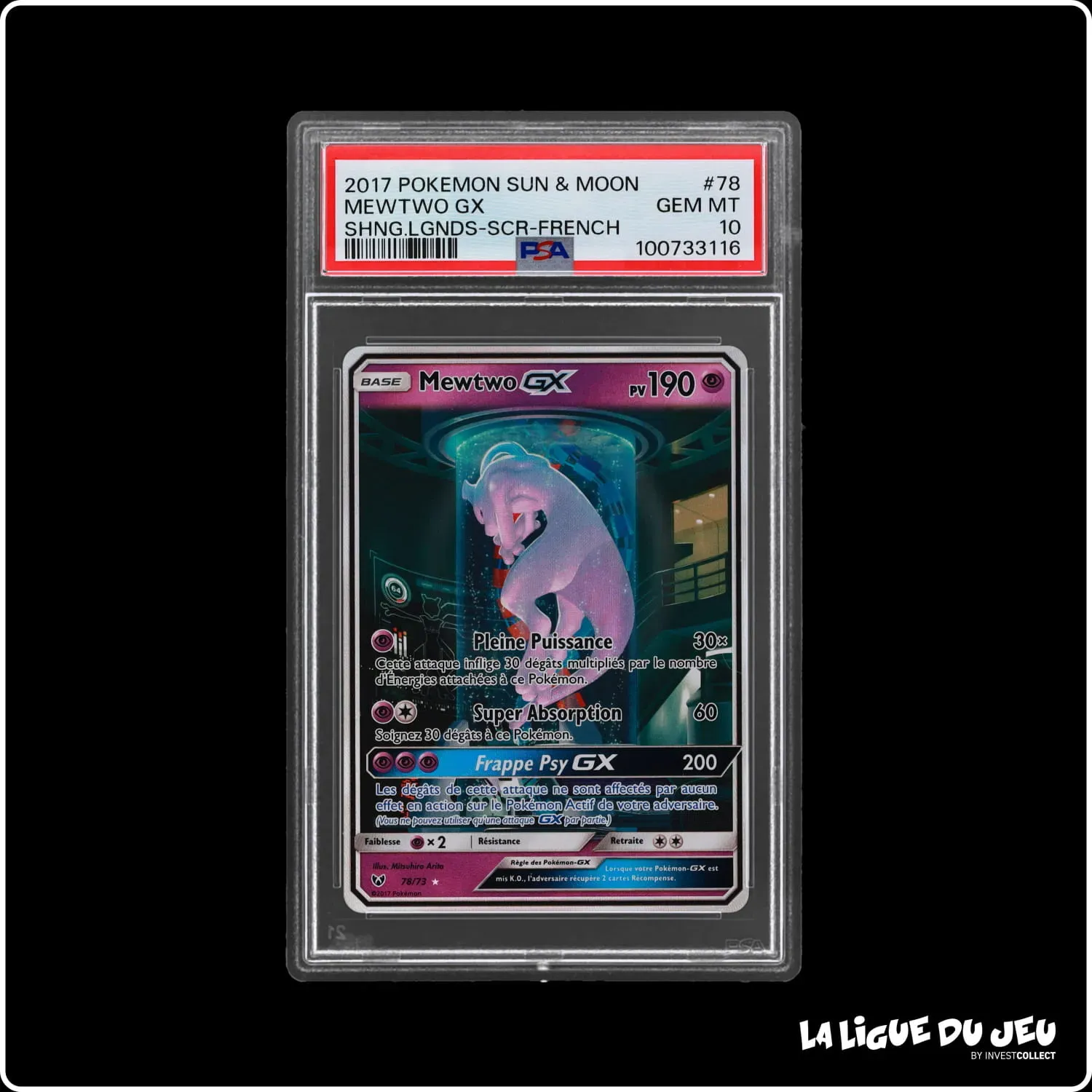 Secrète - Pokemon - Légendes Brillantes - Mewtwo GX - 78/73 - PSA 10 - Français The Pokémon Company - 2