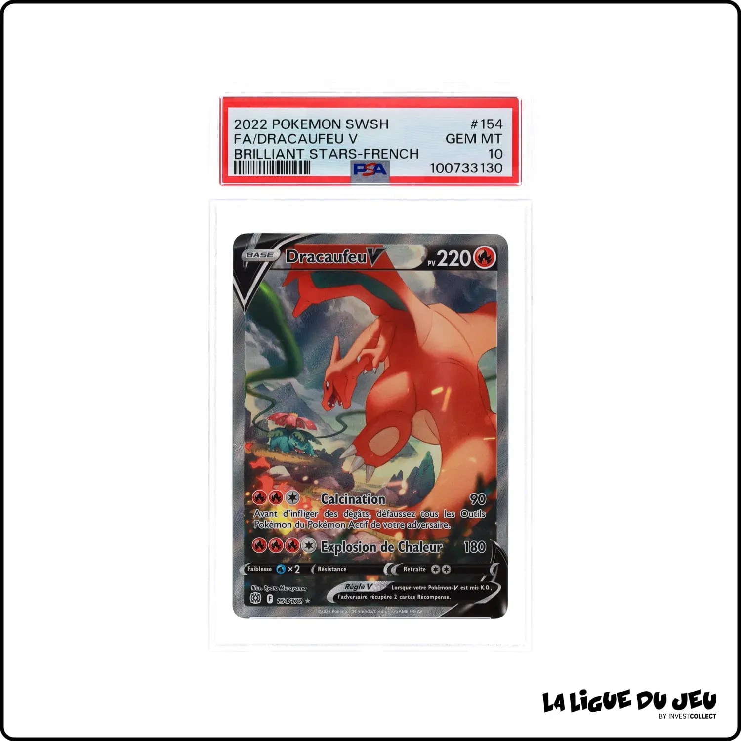 Ultra - Pokemon - Stars Étincelantes - Dracaufeu V 154/172 - PSA 10 - Français The Pokémon Company - 1