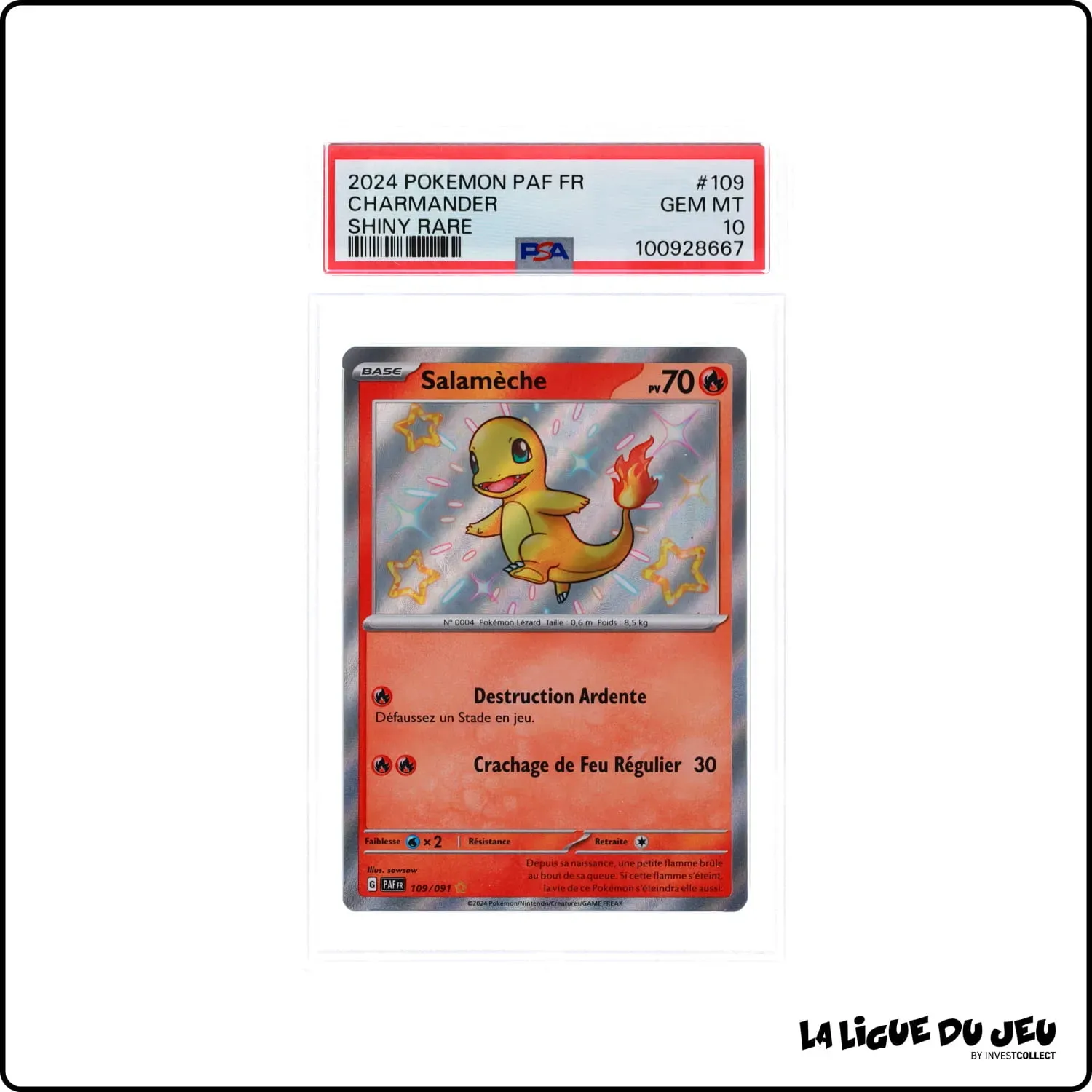 Ultra - Pokemon - Destinées de Paldea - Salamèche 109/091 - PSA 10 - Français The Pokémon Company - 1