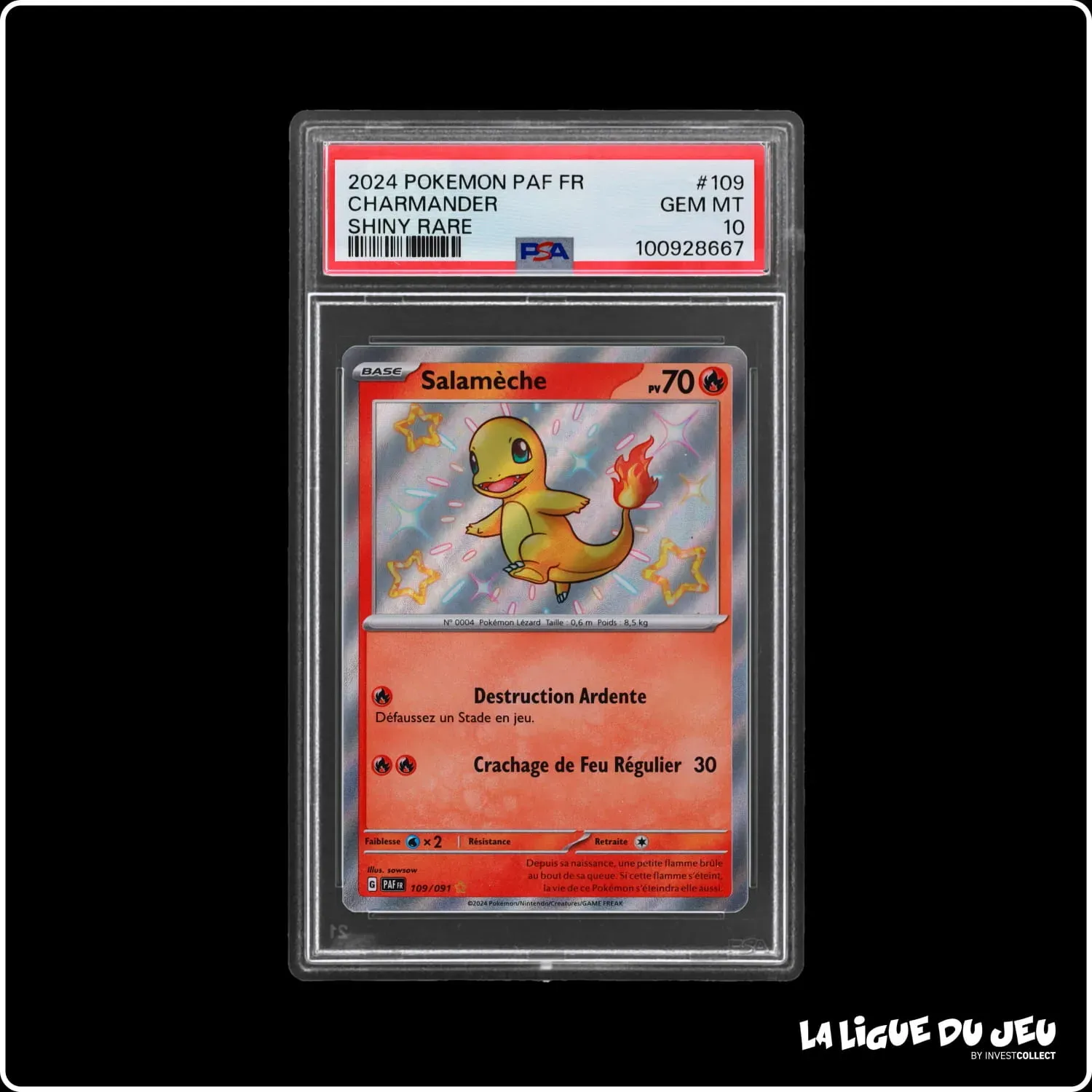 Ultra - Pokemon - Destinées de Paldea - Salamèche 109/091 - PSA 10 - Français The Pokémon Company - 2