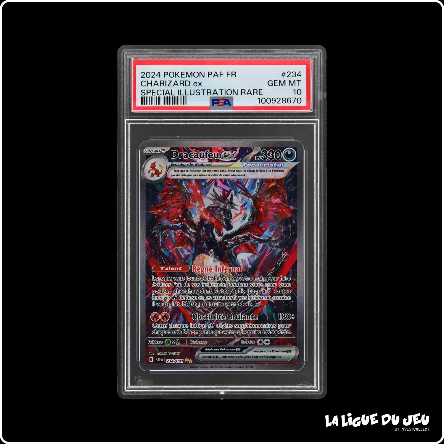 ISR - Pokemon - Destinées de Paldea - Dracaufeu ex 234/091 - PSA 10 - Français The Pokémon Company - 2