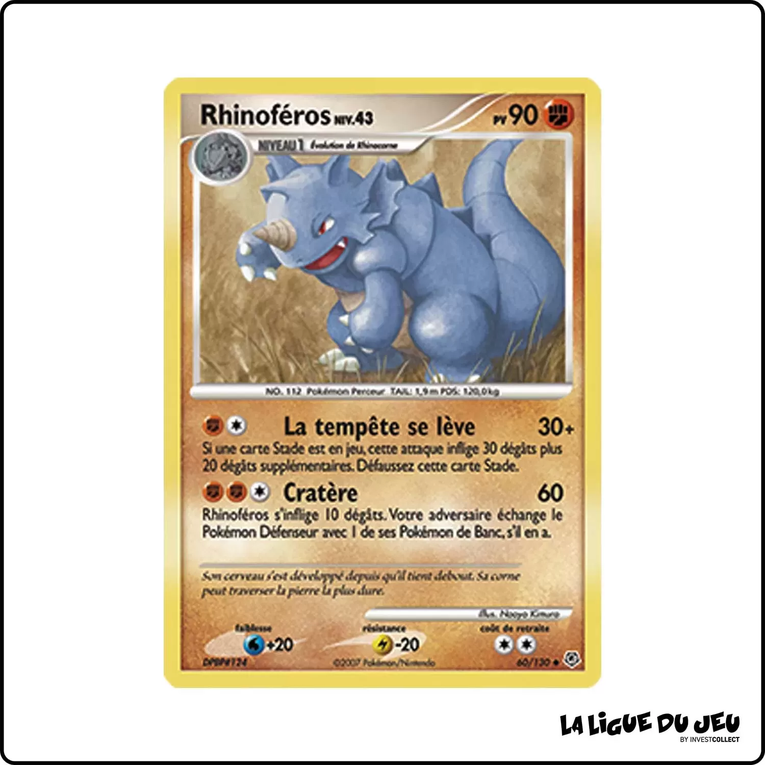 Peu commune - Pokemon - Diamant & Perle de Base - Rhinoféros 60/130 Pokemon Company - 1