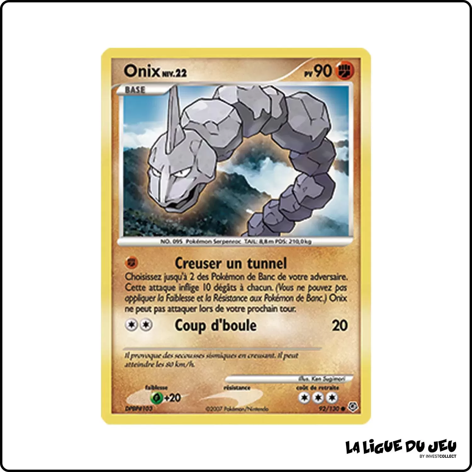 Commune - Pokemon - Diamant & Perle de Base - Onix 92/130 Pokemon Company - 1