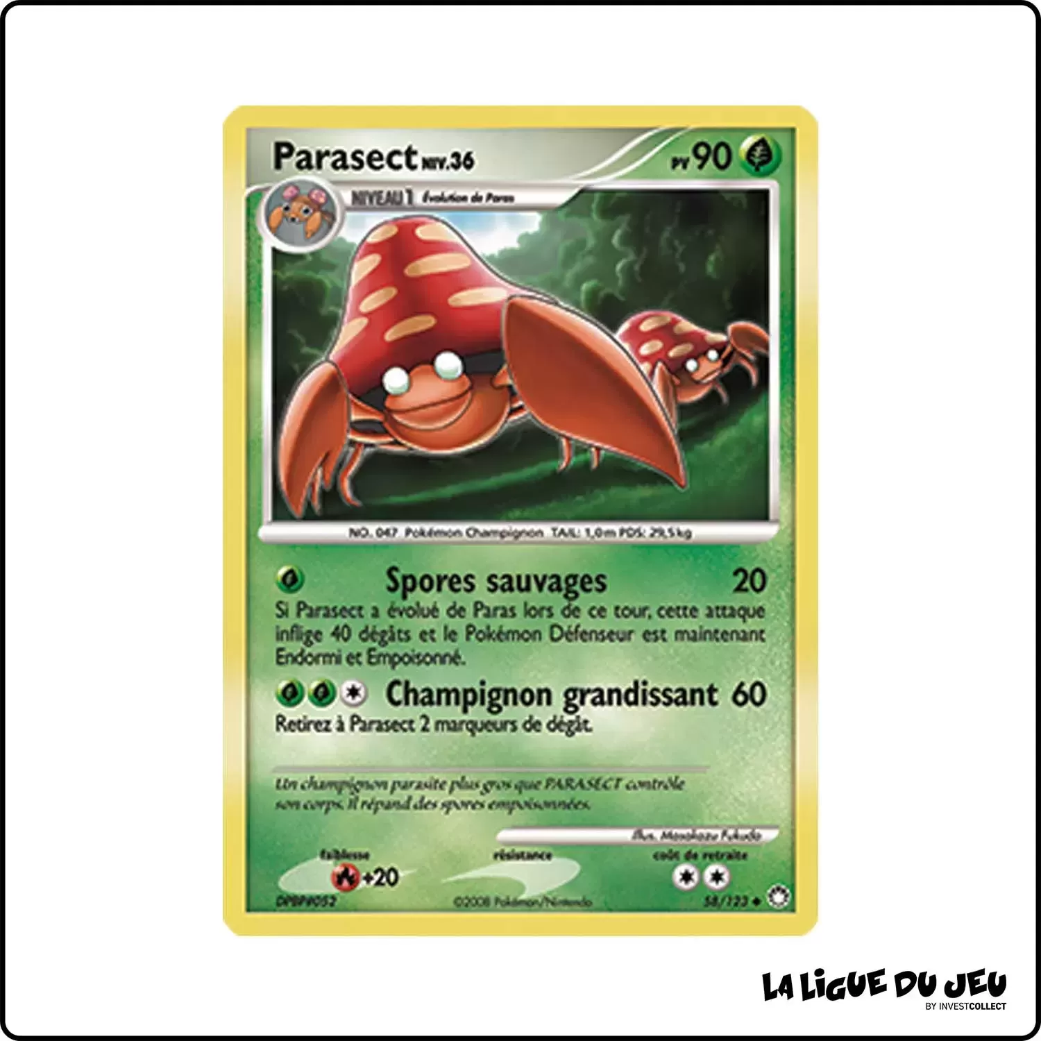 Peu commune - Pokemon - Trésors Mystérieux - Parasect 58/123 Pokemon Company - 1