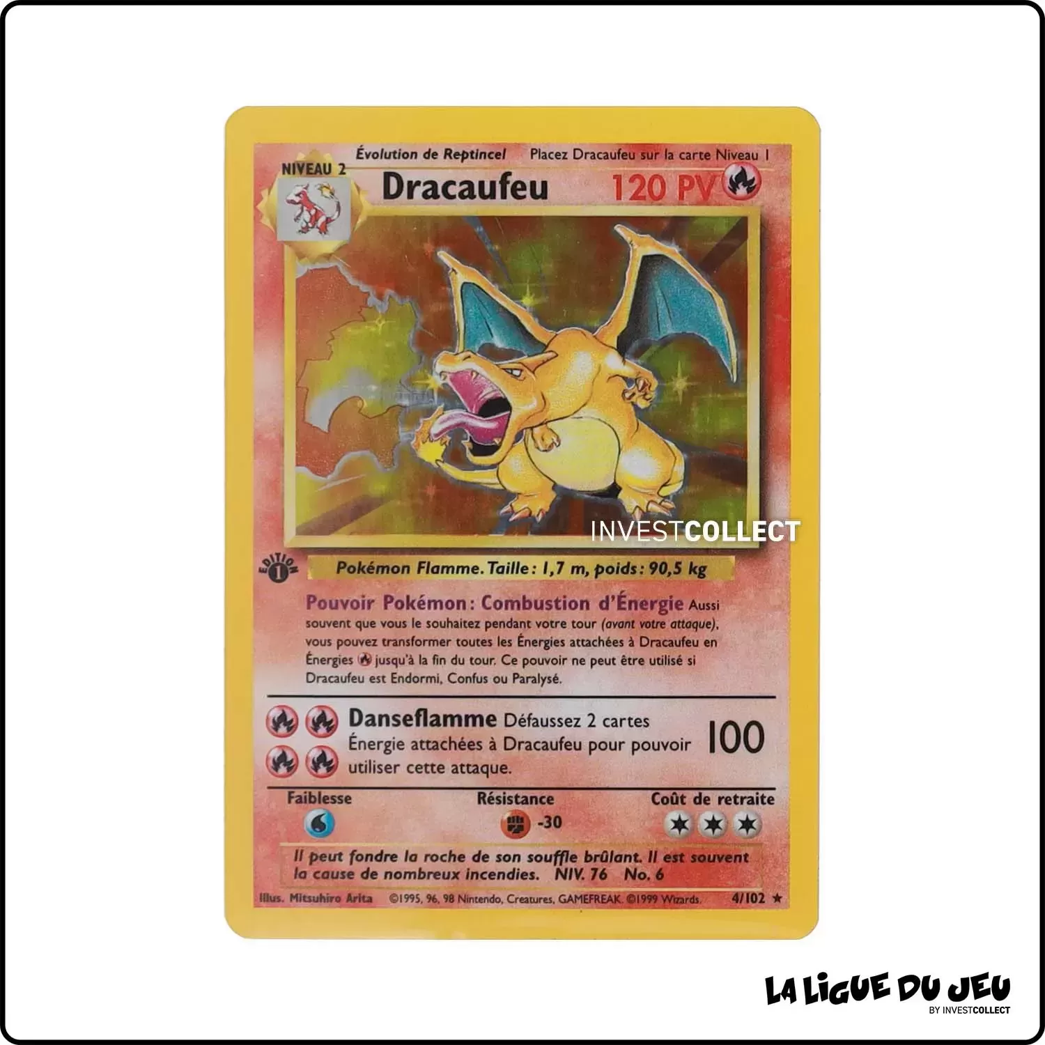 Holo - Pokemon - Set de Base - Dracaufeu 4/102 Wizards - 1