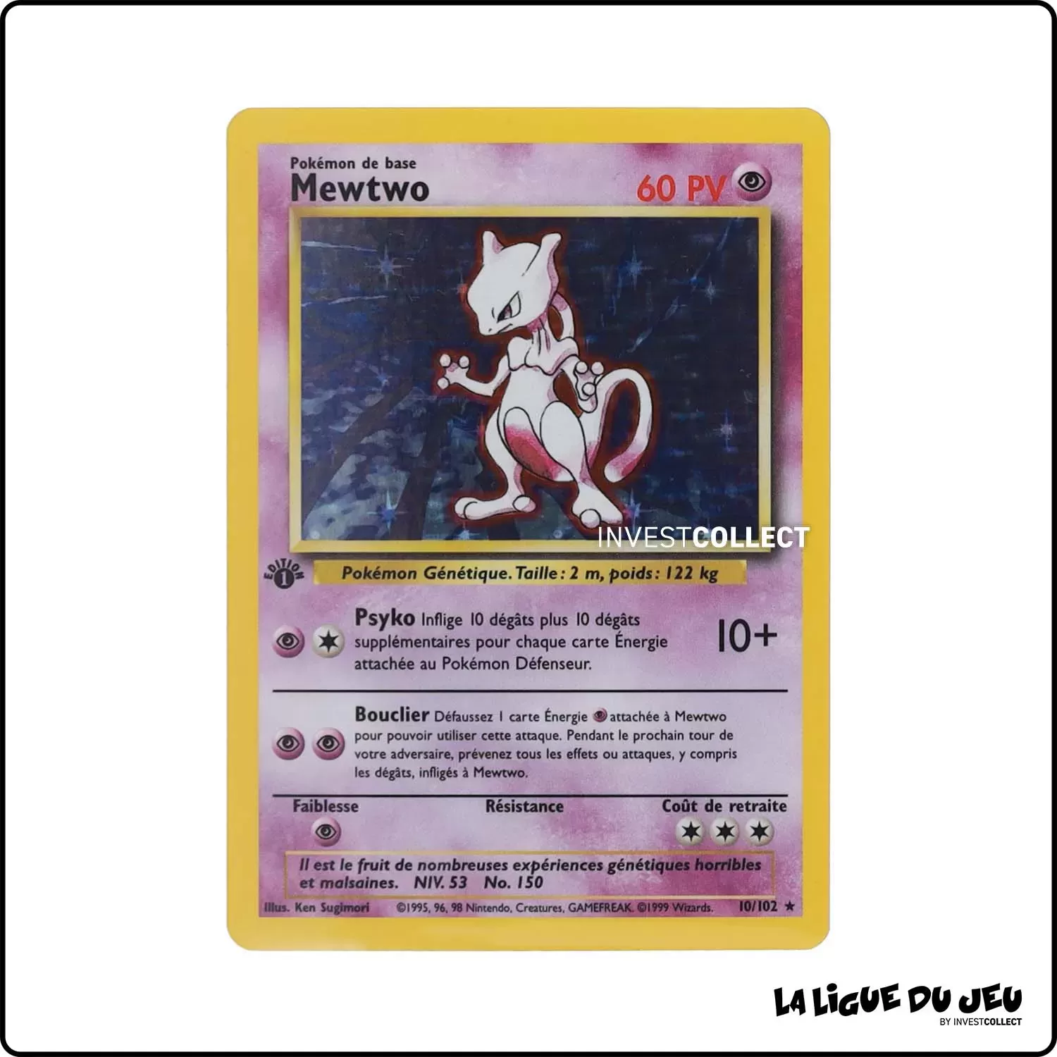 Holo - Pokemon - Set de Base - Mewtwo 10/102 Wizards - 1