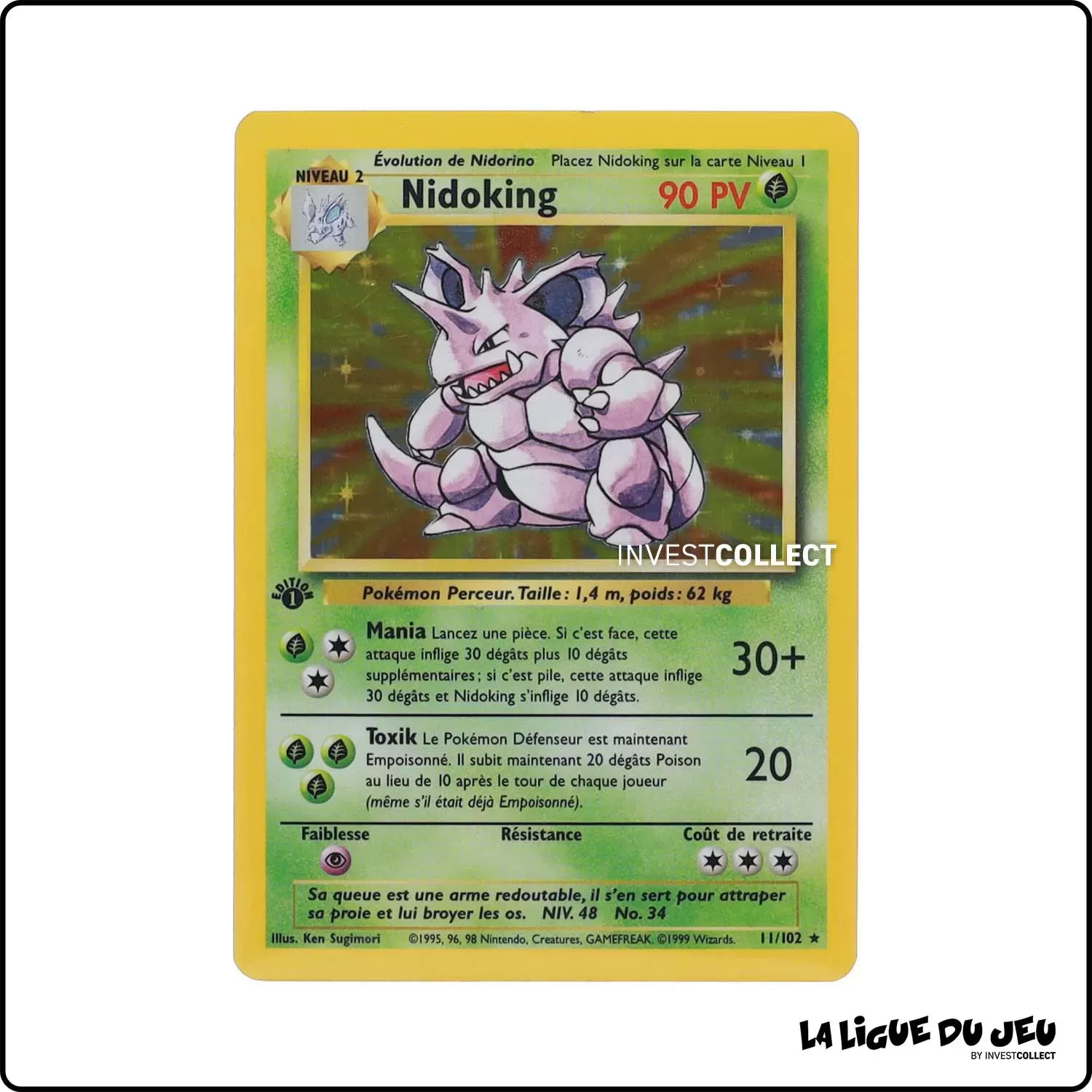 Holo - Pokemon - Set de Base - Nidoking 11/102 Wizards - 1