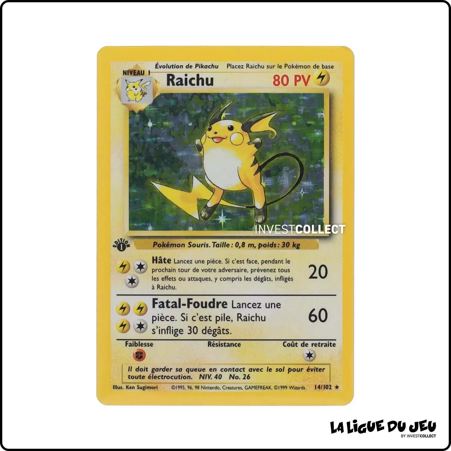 Holo - Pokemon - Set de Base - Raichu 14/102 Wizards - 1