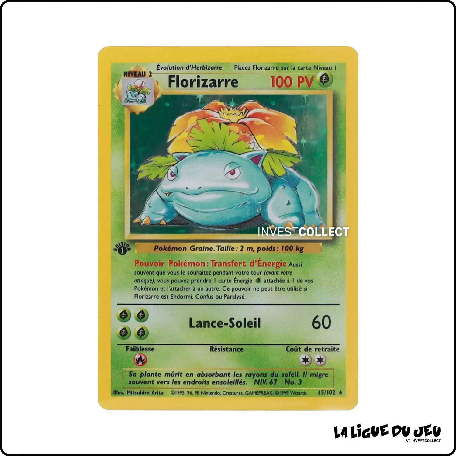 Holo - Pokemon - Set de Base - Florizarre 15/102 Wizards - 1