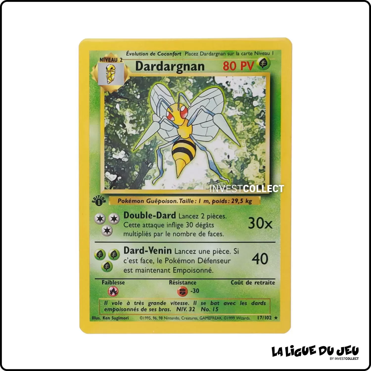 Rare - Pokemon - Set de Base - Dardargnan 17/102 Wizards - 1