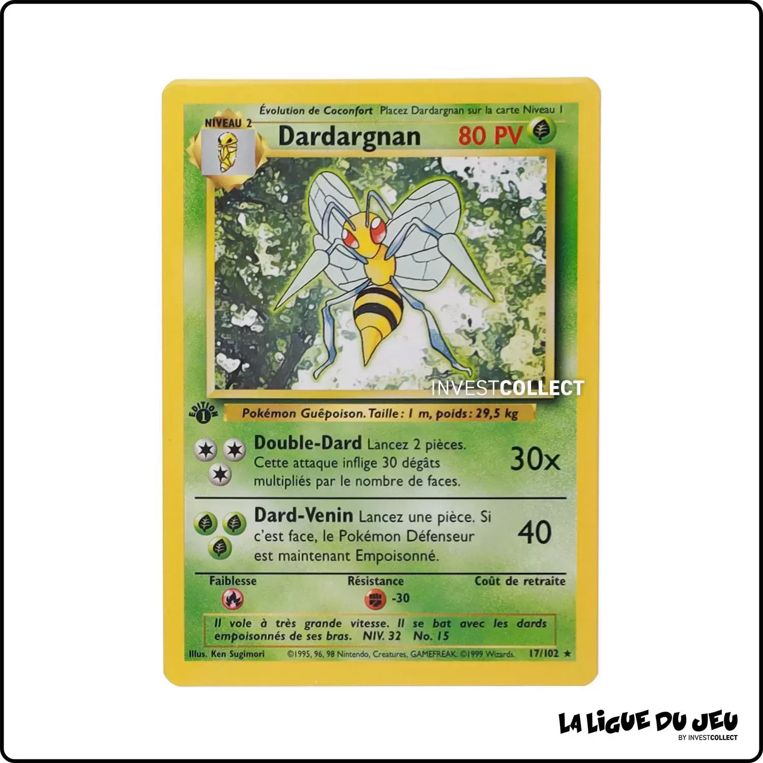 Rare - Pokemon - Set de Base - Dardargnan 17/102 Wizards - 1