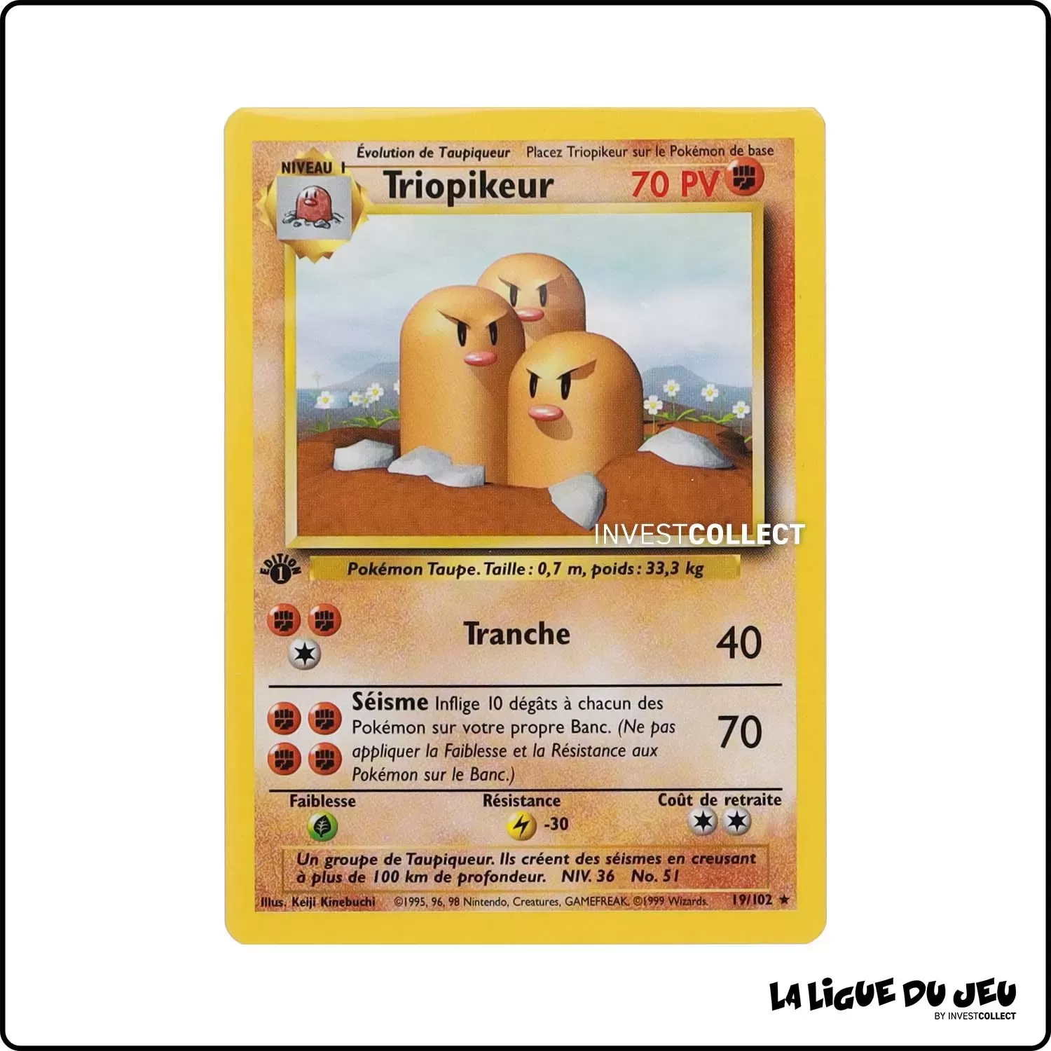 Rare - Pokemon - Set de Base - Triopikeur 19/102 Wizards - 1