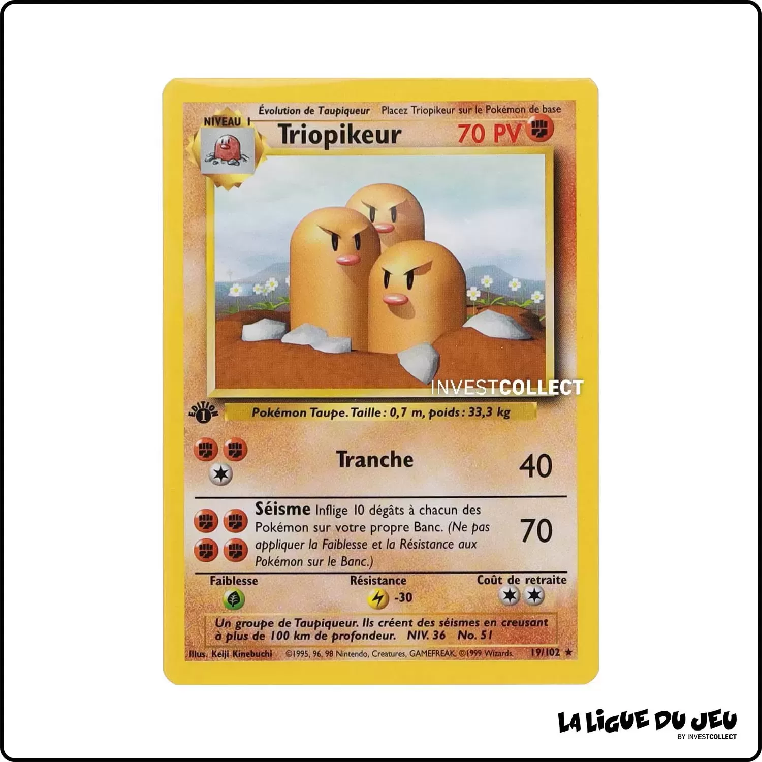 Rare - Pokemon - Set de Base - Triopikeur 19/102 Wizards - 1