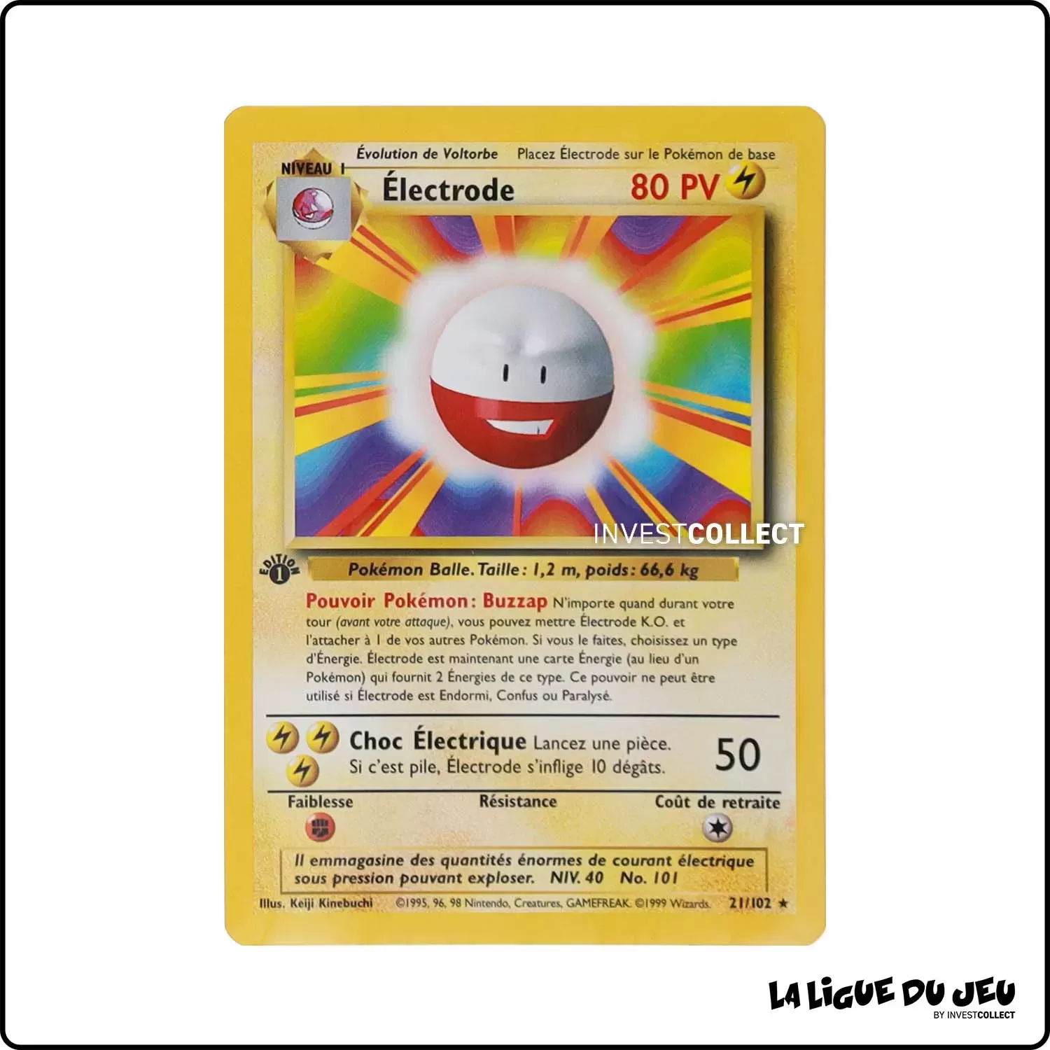 Rare - Pokemon - Set de Base - Électrode 21/102 Wizards - 1