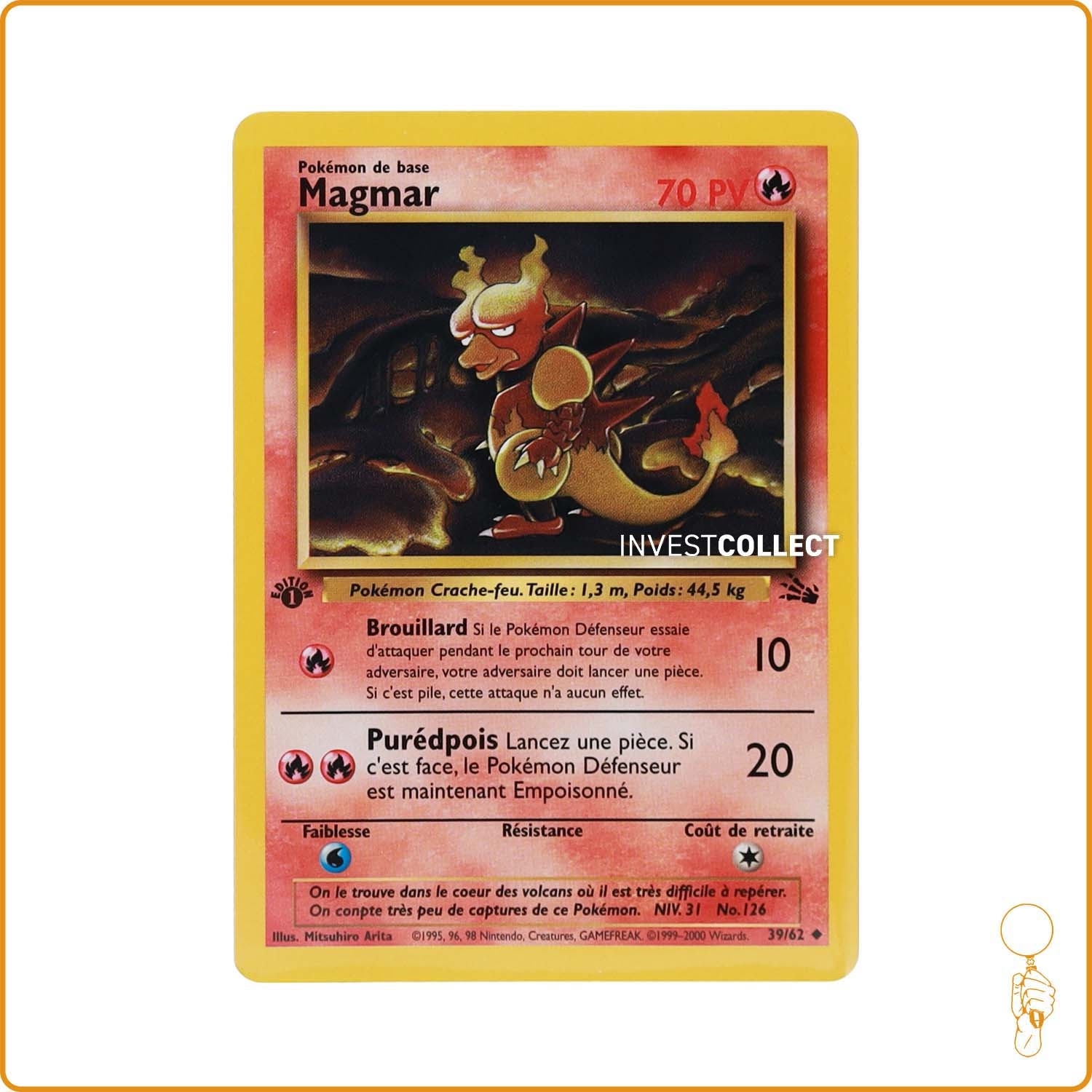 Peu Commune - Pokemon - Fossile - Magmar 39/62 Wizards - 1