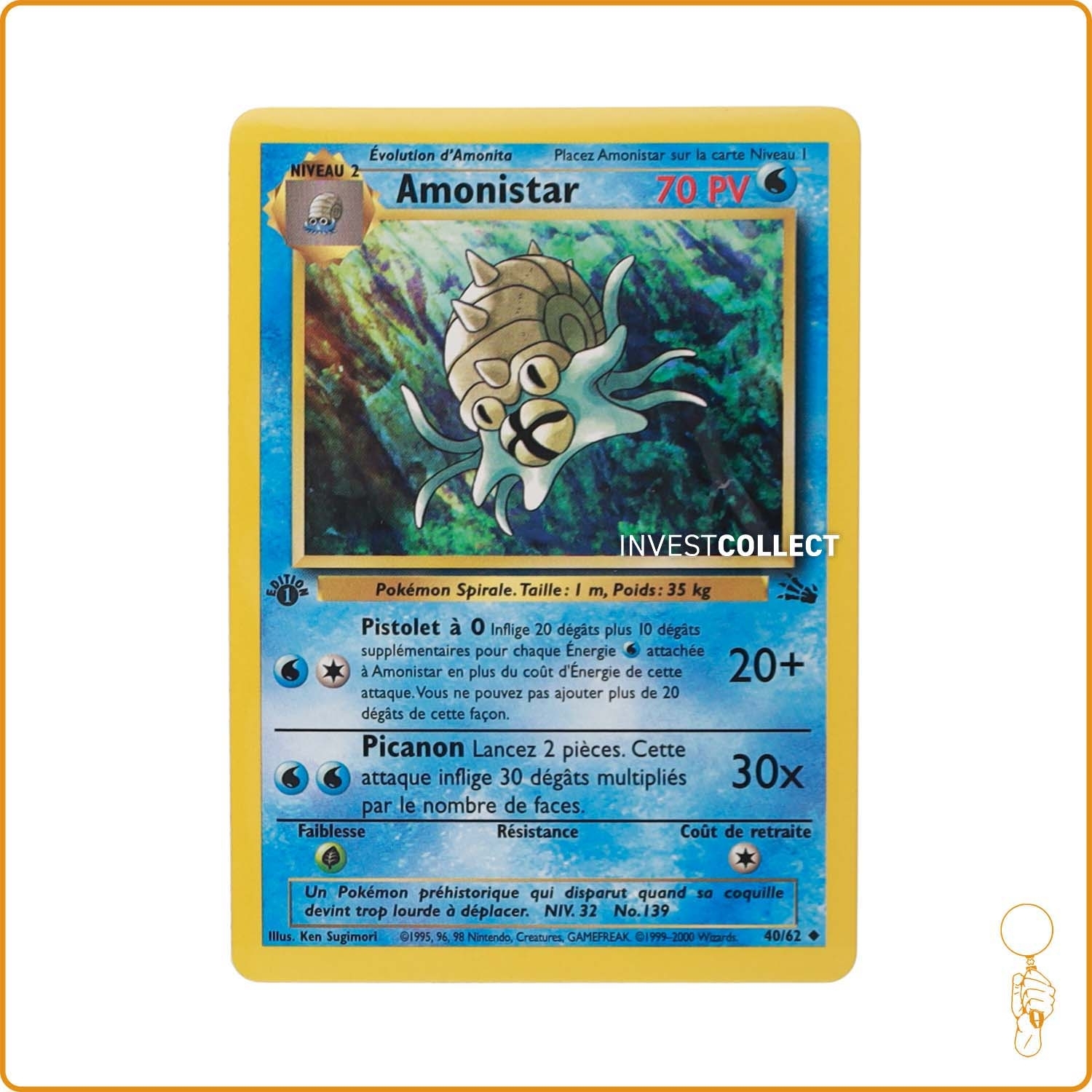 Peu Commune - Pokemon - Fossile - Amonistar 40/62 Wizards - 1