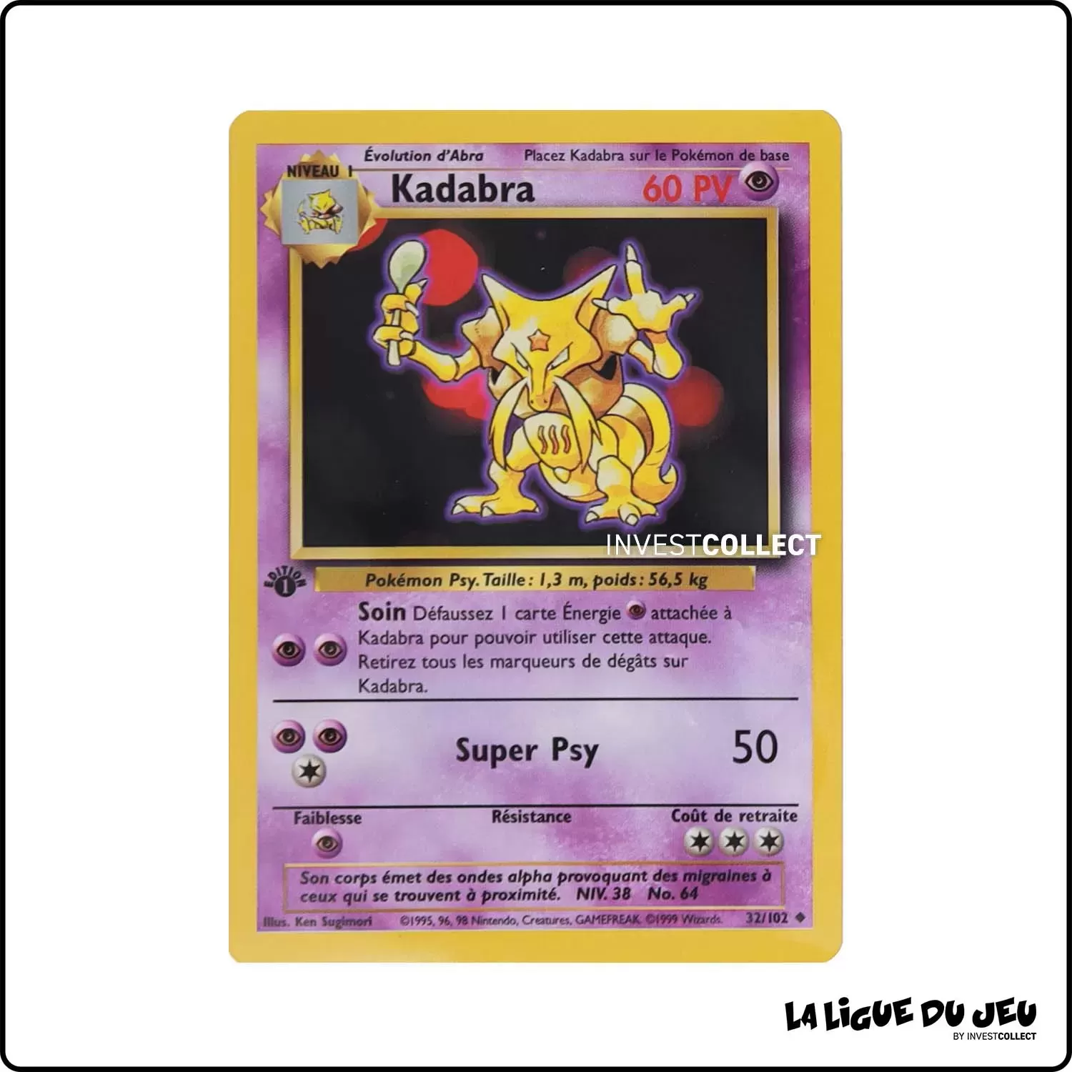 Peu Commune - Pokemon - Set de Base - Kadabra 32/102 Wizards - 1