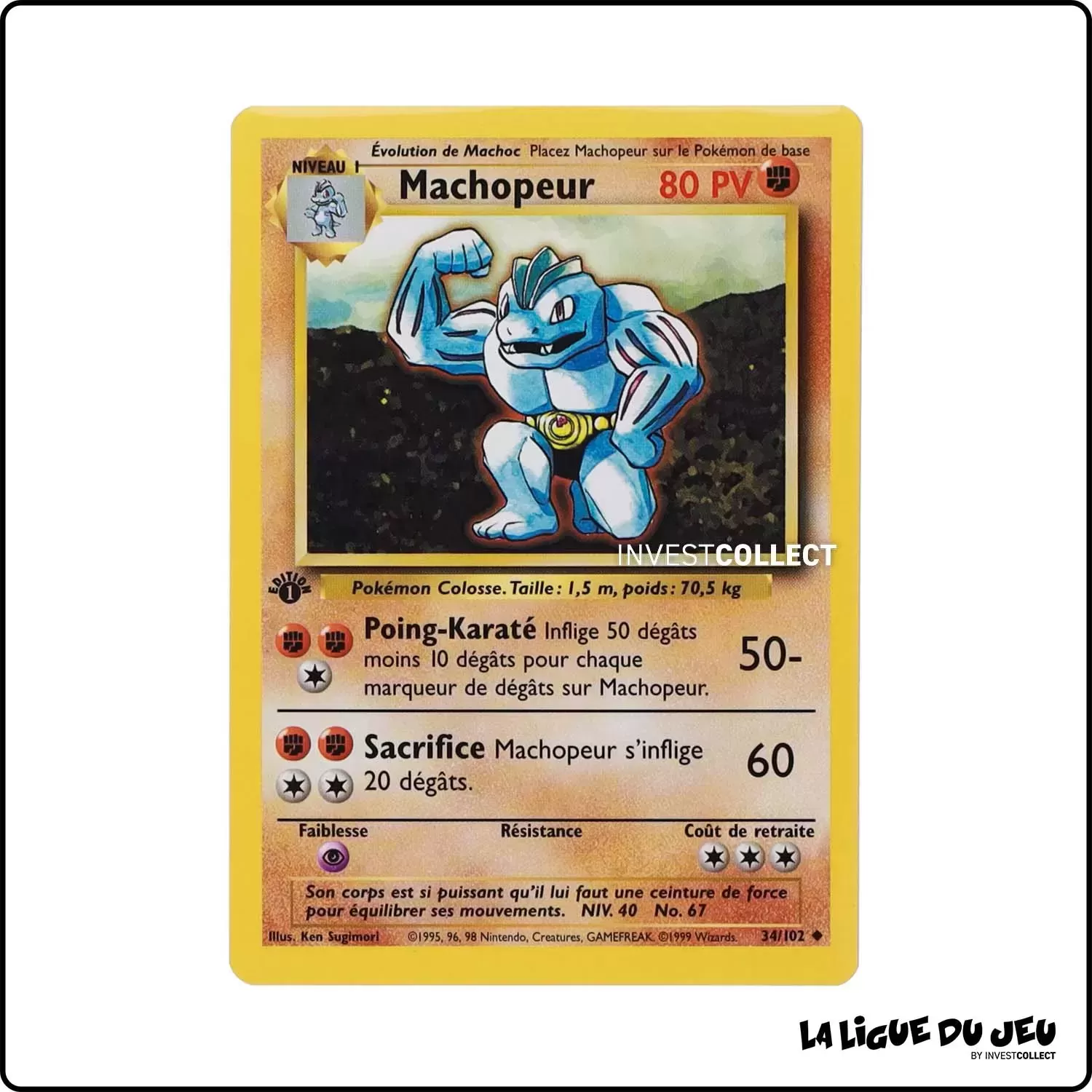 Peu Commune - Pokemon - Set de Base - Machopeur 34/102 Wizards - 1