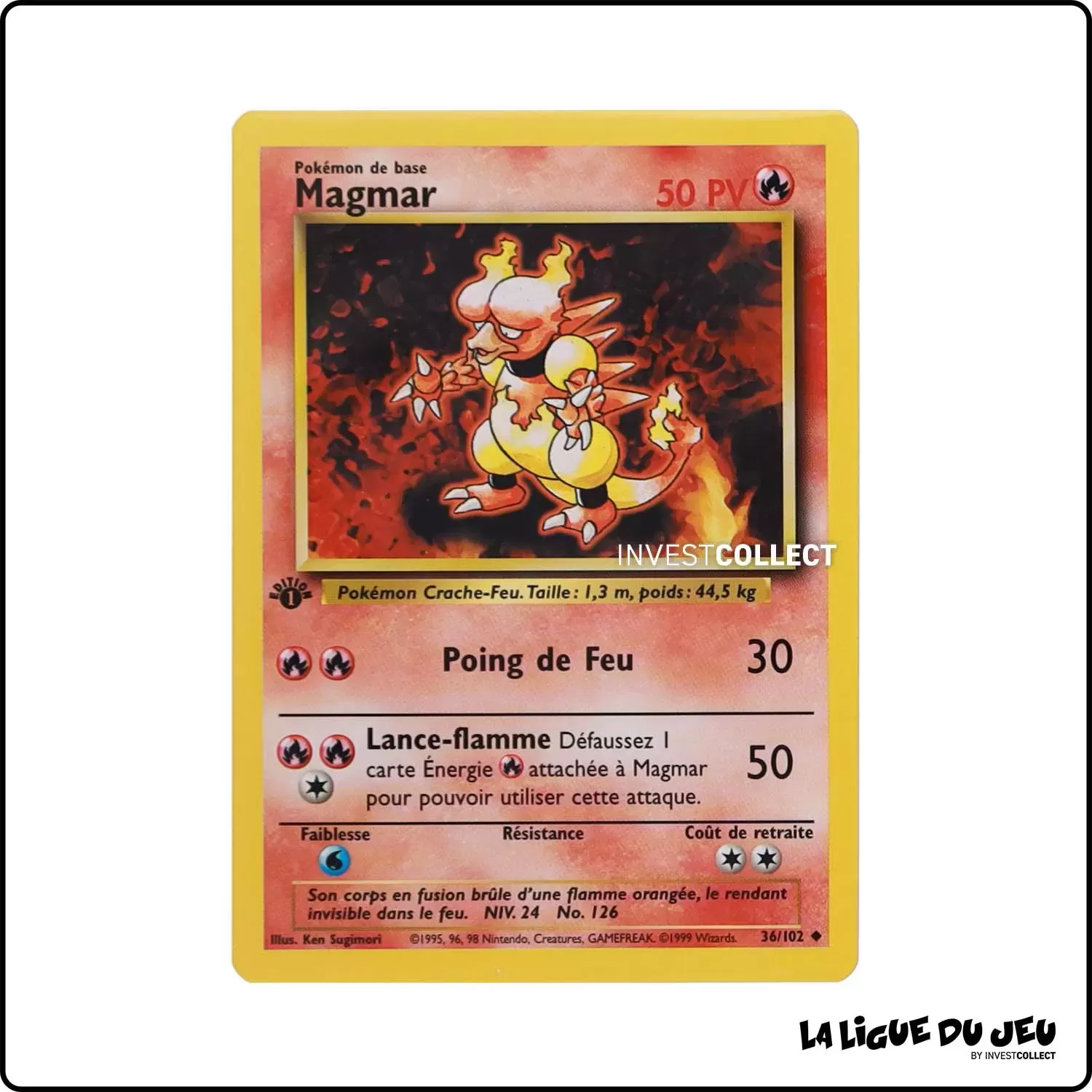 Peu Commune - Pokemon - Set de Base - Magmar 36/102 Wizards - 1