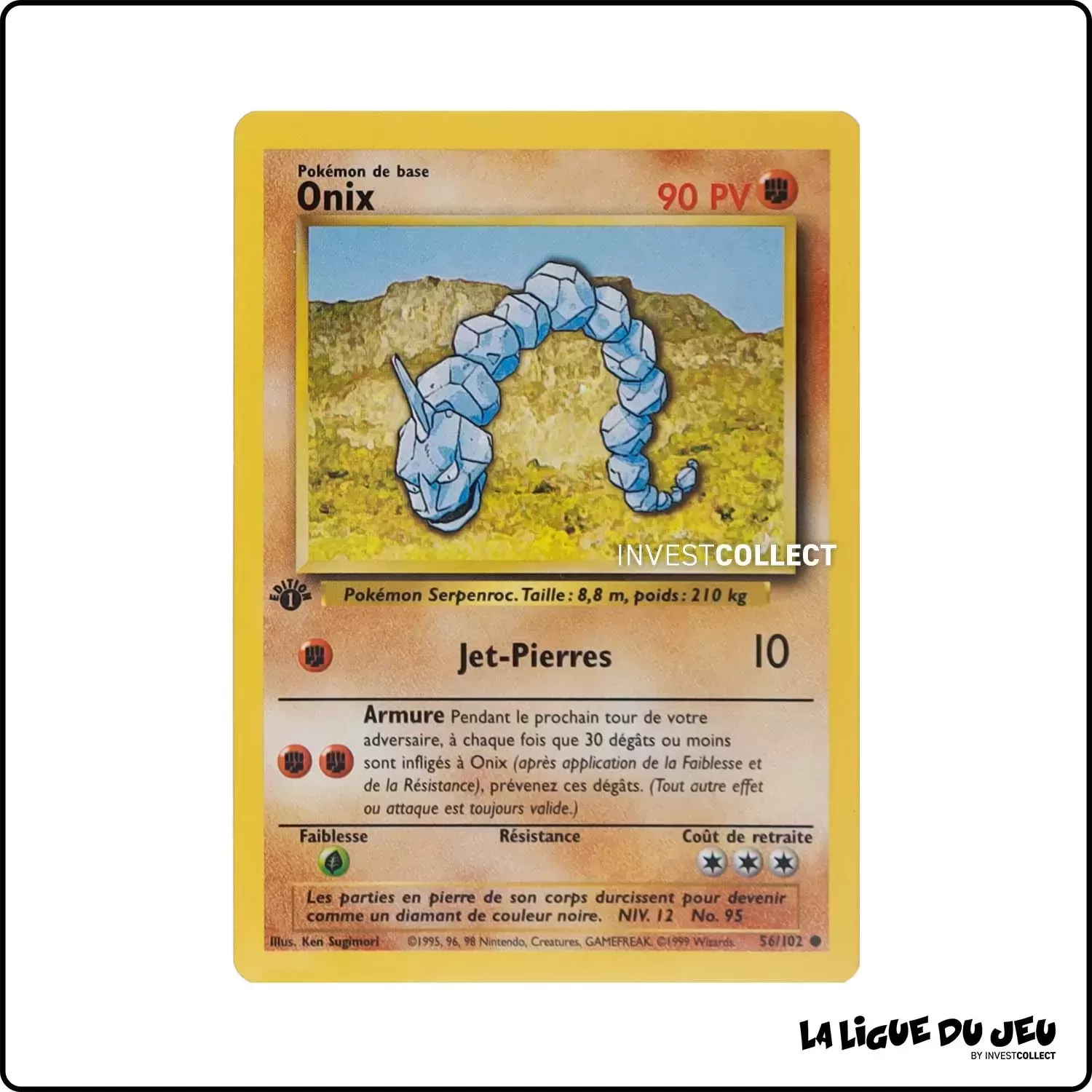 Commune - Pokemon - Set de Base - Onix 56/102 Wizards - 1