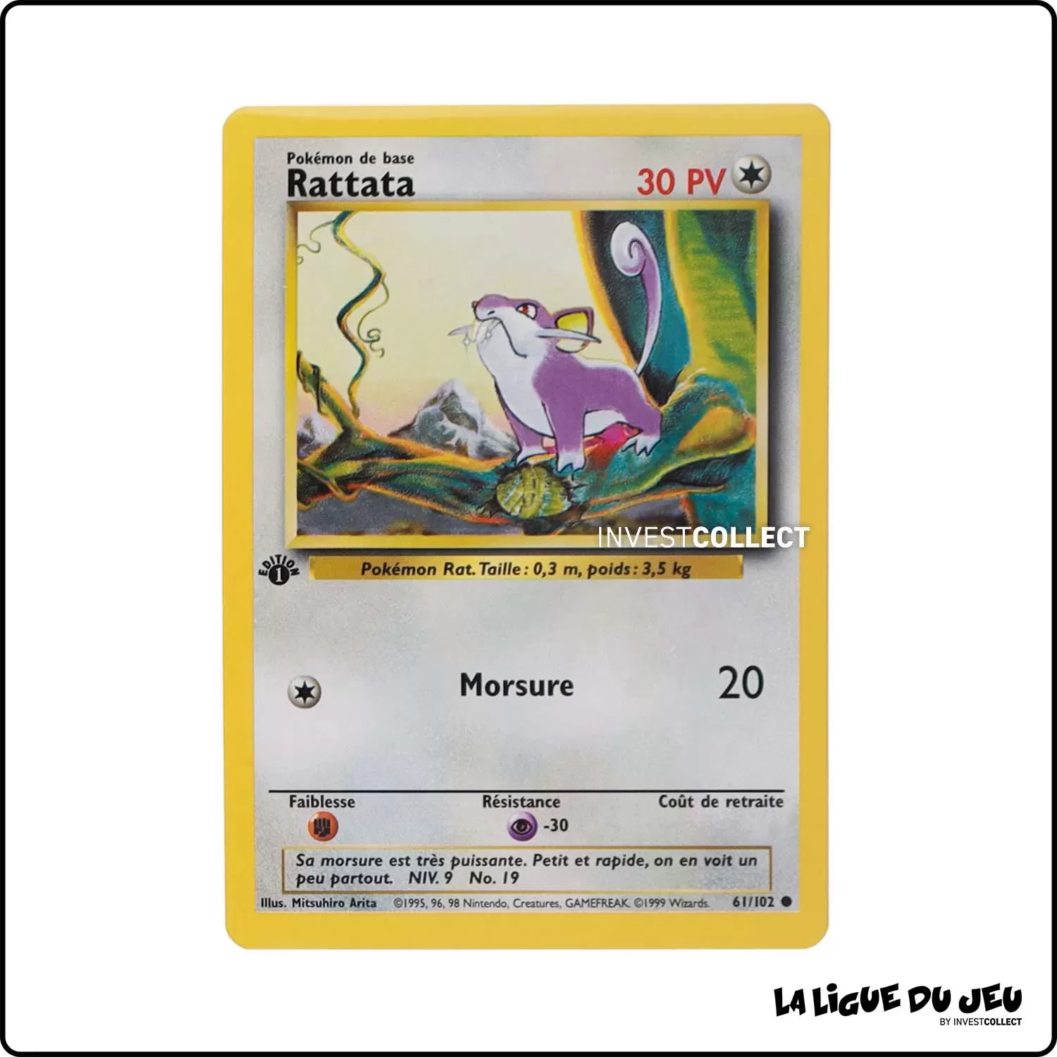 Commune - Pokemon - Set de Base - Rattata 61/102 Wizards - 1