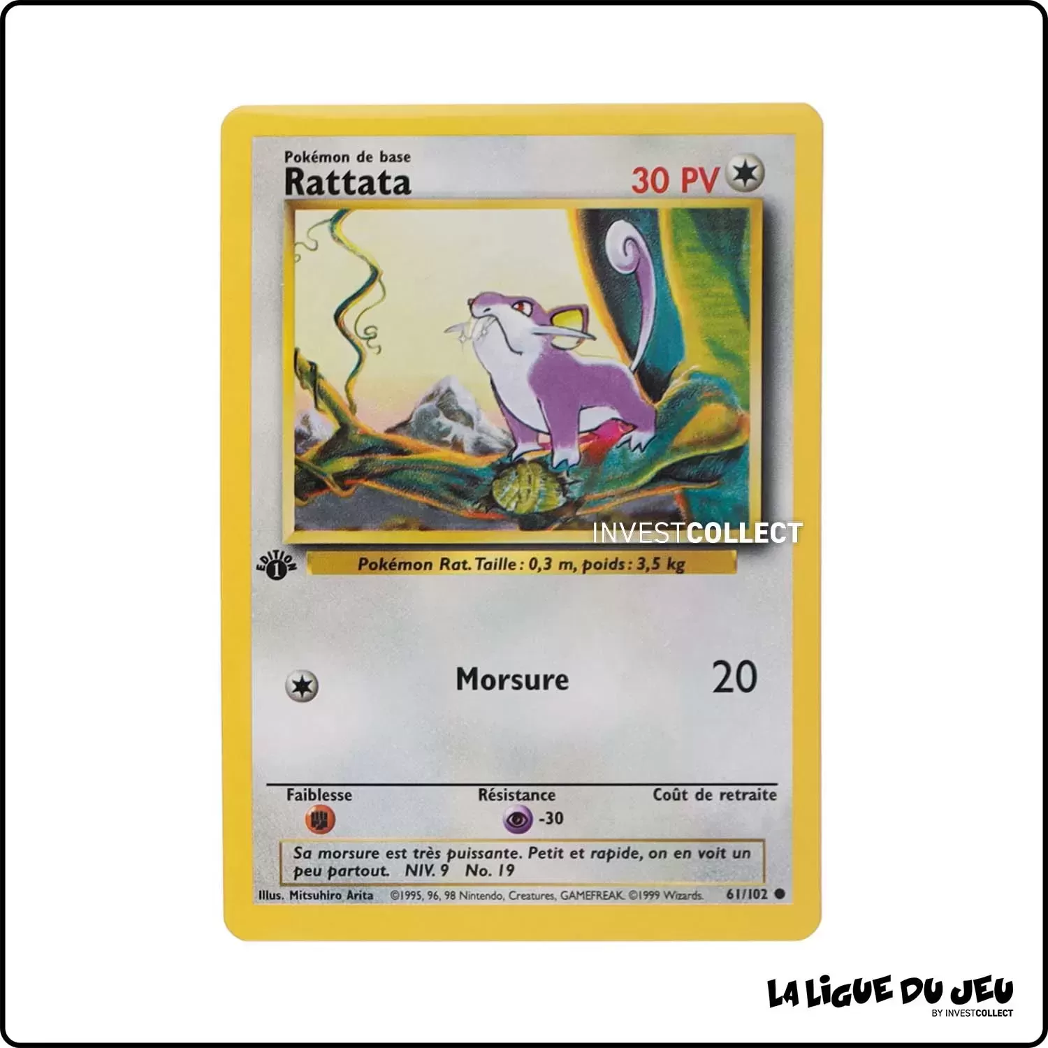 Commune - Pokemon - Set de Base - Rattata 61/102 Wizards - 1