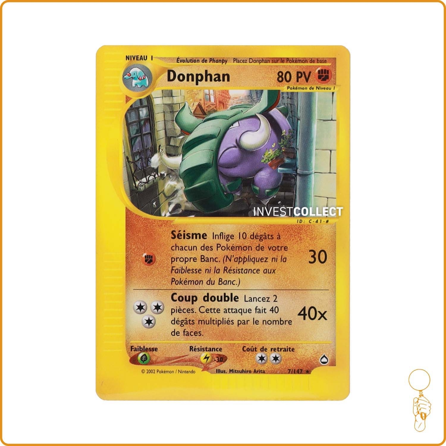 Rare - Pokemon - Aquapolis - Donphan 7/147 Wizards - 1