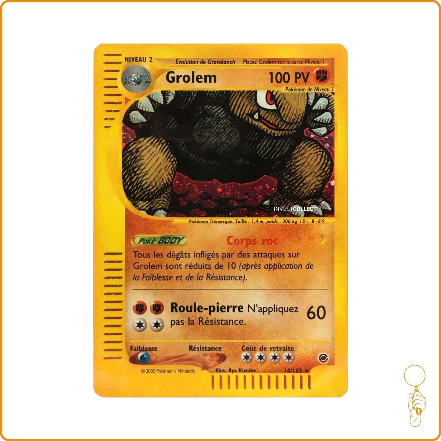 Carte Pokemon GROLEM 14/165 HOLO Expédition Wizard FR 